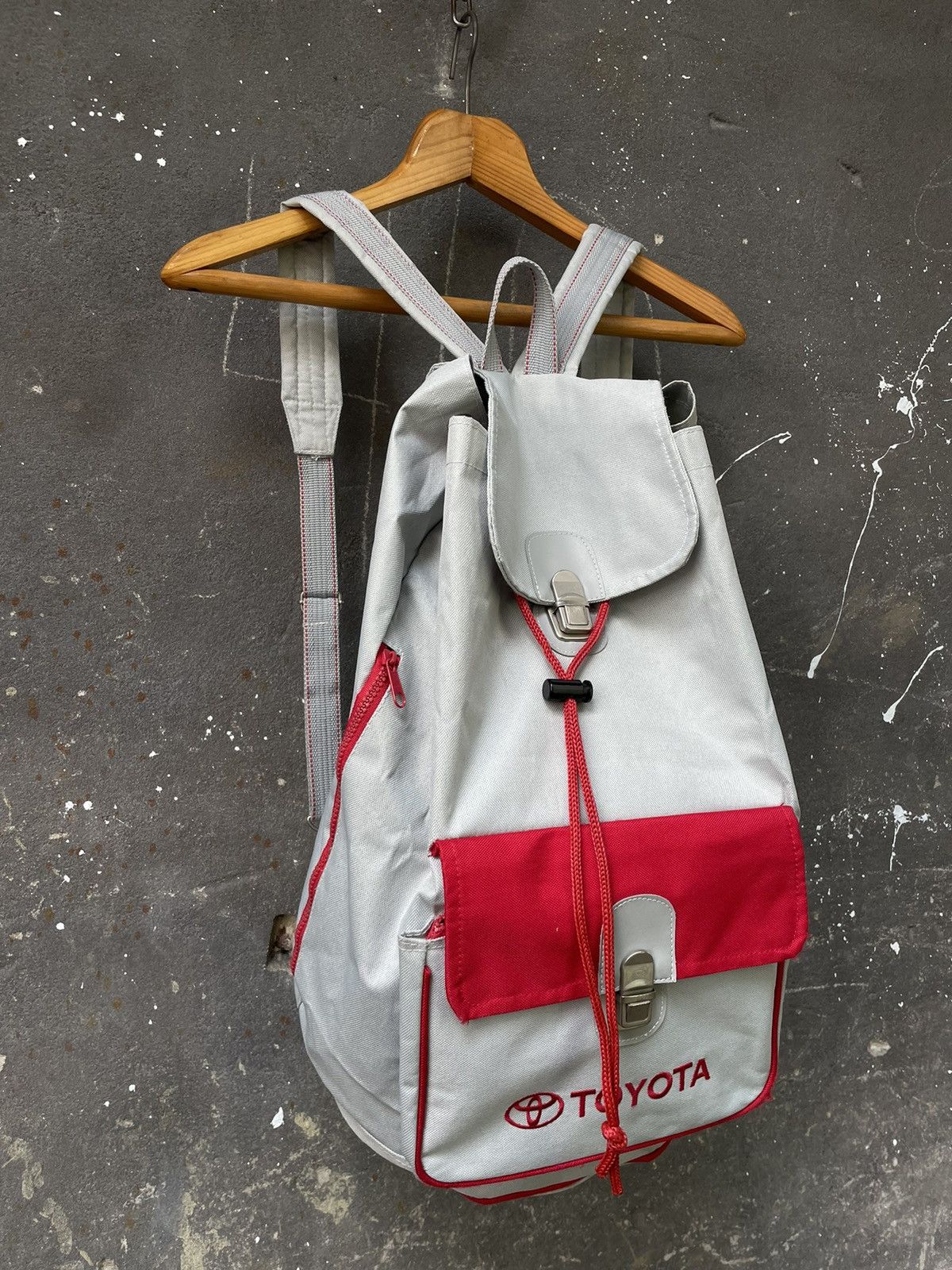 Japanese Brand × Vintage Toyota 70’s Archive Vintage Backpack Parachute Y2K Racing Size ONE SIZE - 2 Thumbnail