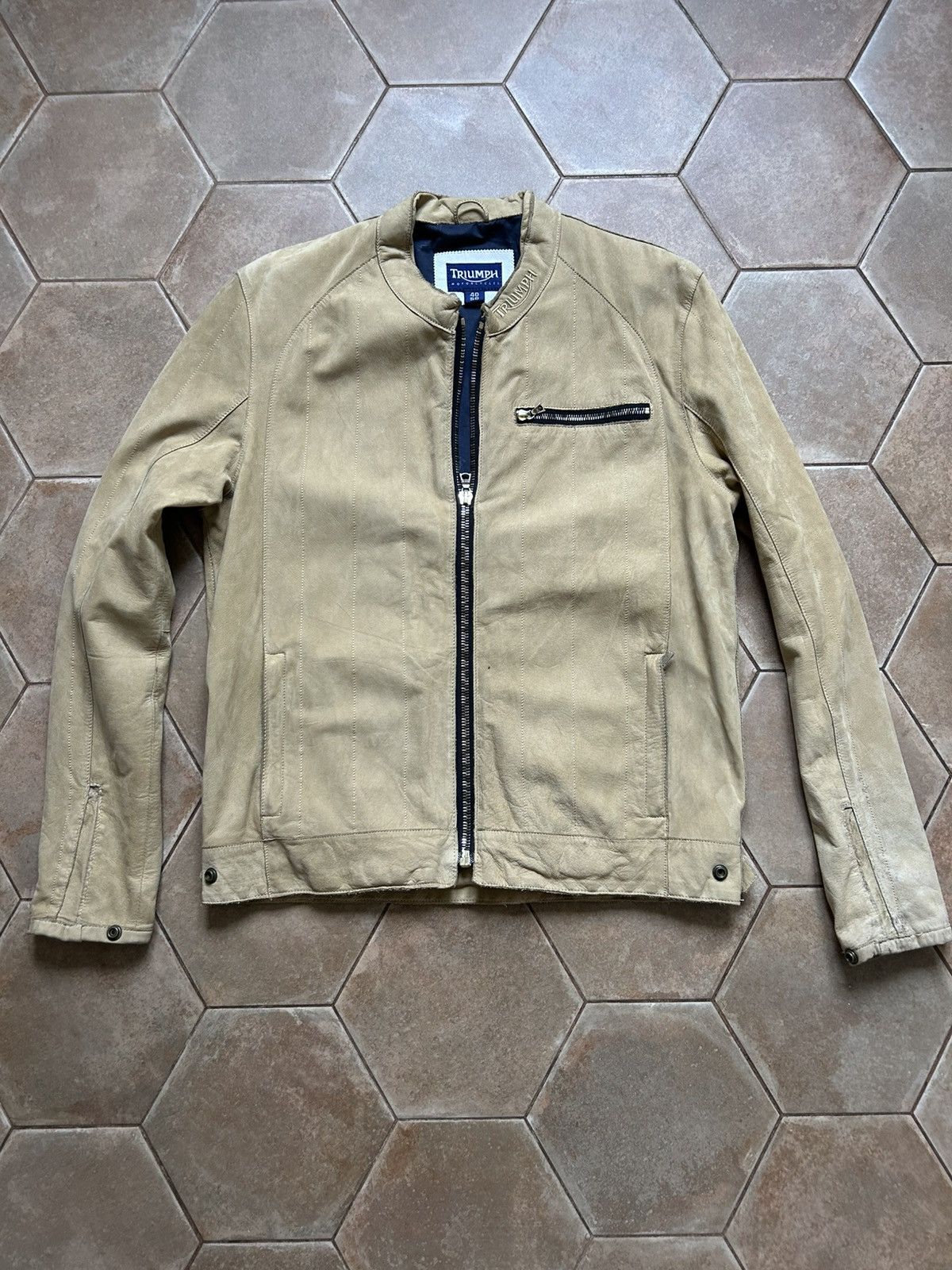 Japanese Brand Triumph Vntg Cropped Padded Leather Motorcycle Jacket Size US M / EU 48-50 / 2 - 1 Thumbnail