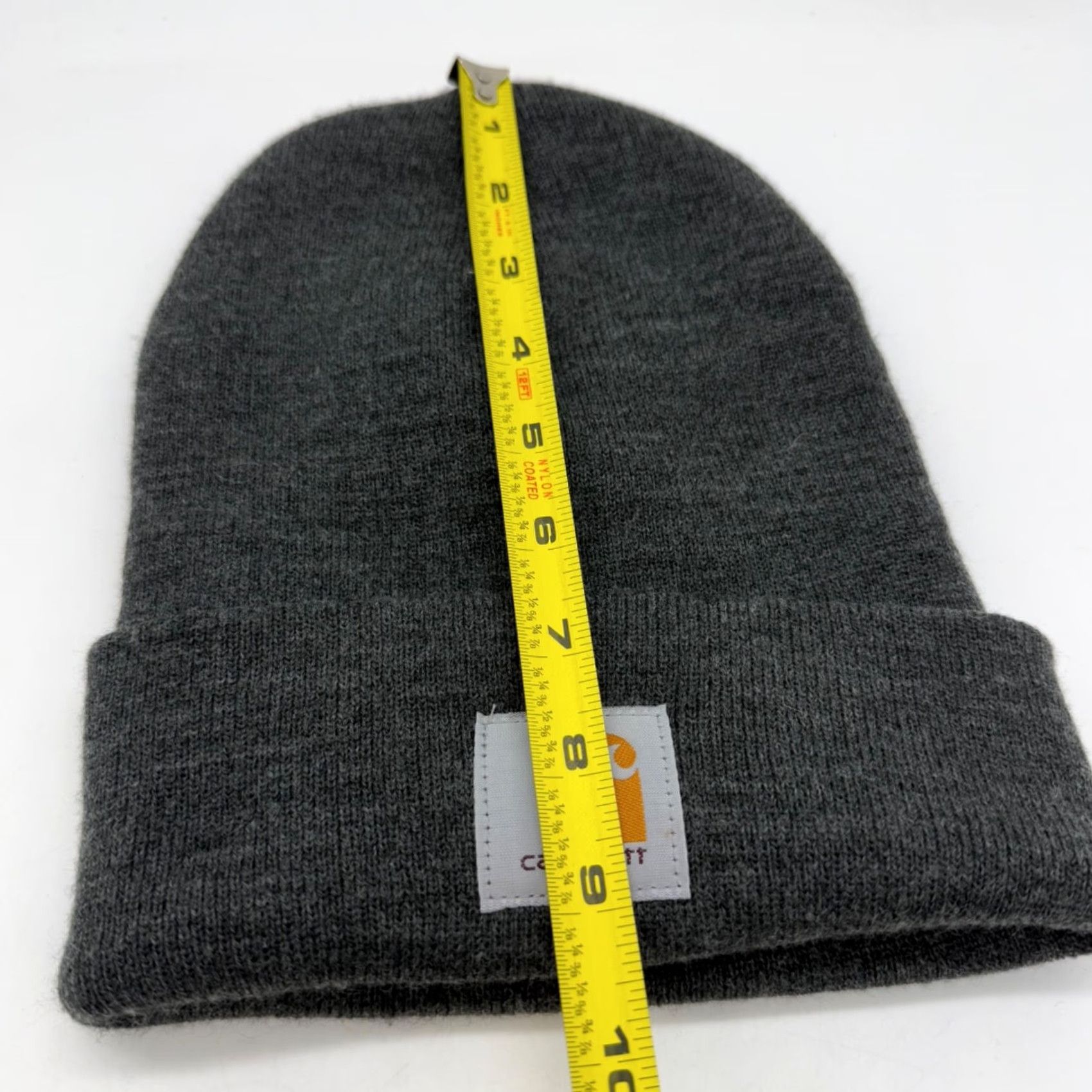 Carhartt Carhartt Mens Beanie Hat One Size Knit Gray Fold Over Logo Acrylic Winter Cap Size ONE SIZE - 3 Thumbnail