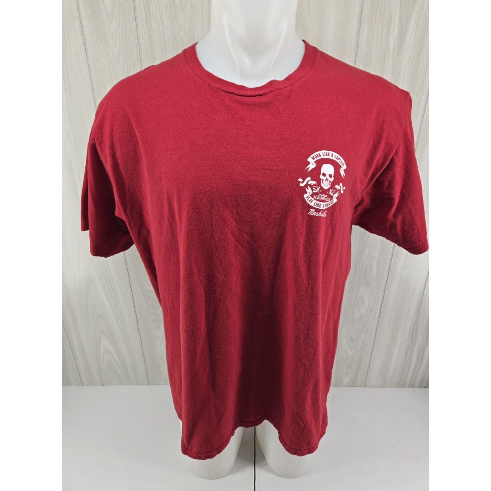 Vintage Margaritaville T-Shirt Mens XL Red Short Sleeve Crew Neck Graphic Print Nashville 90s? Size US M / EU 48-50 / 2 - 3 Thumbnail
