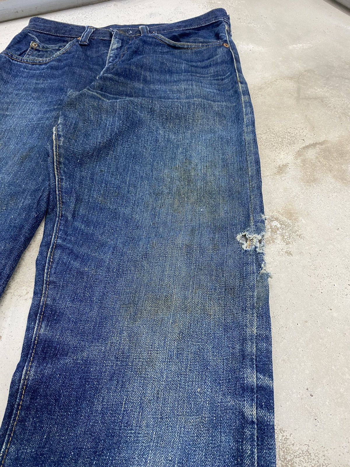 Levi's Vintage 80s Levis 505 Button 8 Zipper Talon Dirty Distress Size US 29 - 3 Thumbnail