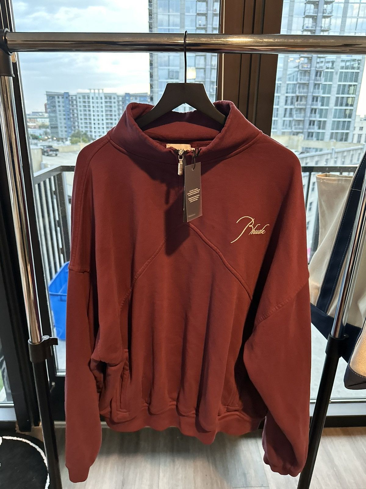 トップス Rhude Quarter Zip Sweatshirt M Rhude Gray Quarter Zip Sweatshirt Rhude
