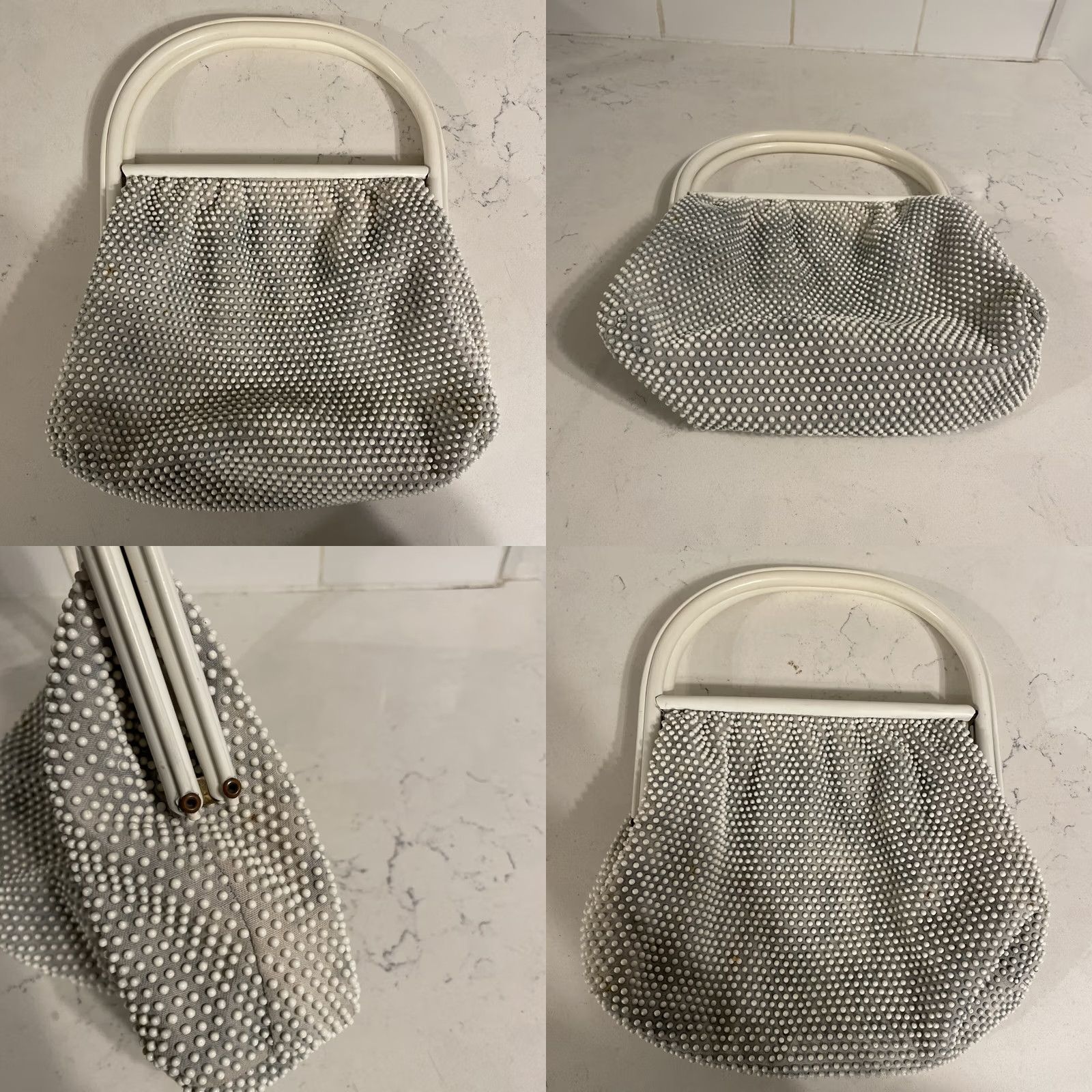 Vintage VINTAGE Purse Beaded Reversible White Black 1950s 60s Women Eveningwear Size ONE SIZE - 8 Thumbnail