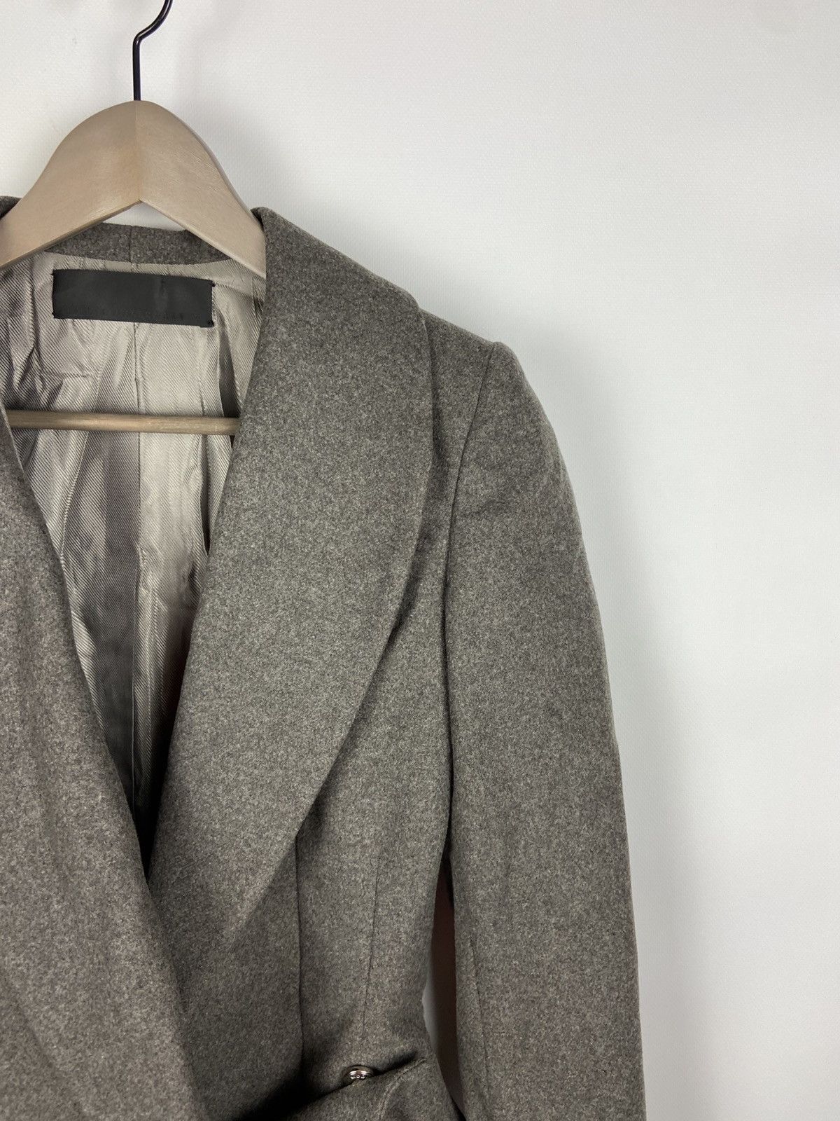 Designer × Haider Ackermann HAIDER ACKERMANN Asymmetrical Wool Gray Women Blazer Jacket Size XS / US 0-2 / IT 36-38 - 9 Thumbnail