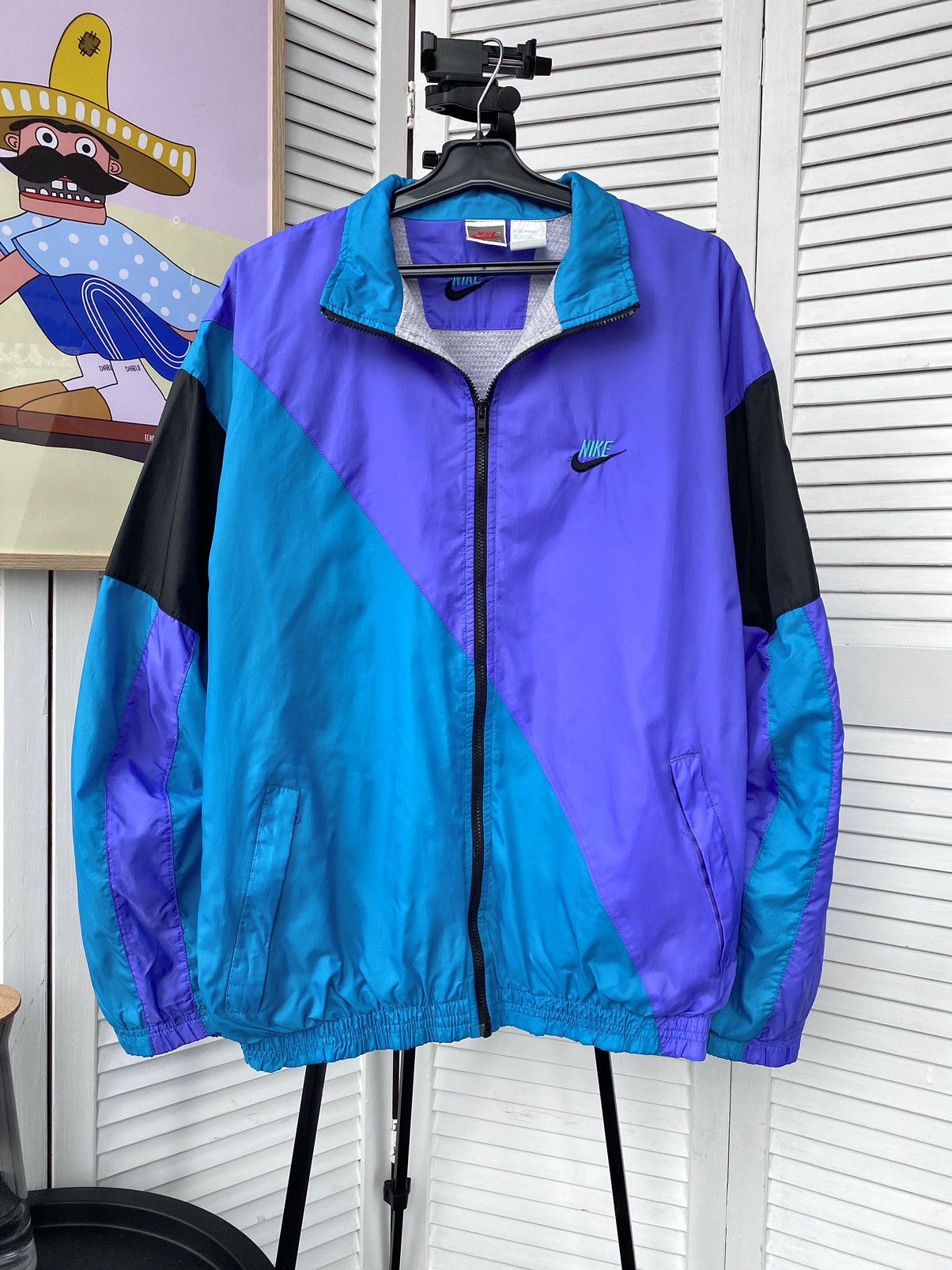 Nike Vintage Nike Track Retro Nylon Jacket 90s 80s Purple Green