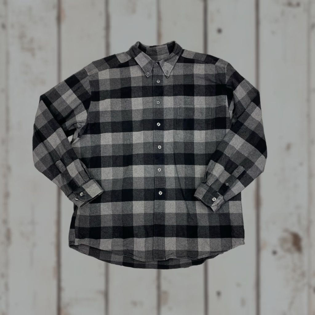 Eddie Bauer VINTAGE Eddie Bauer Long Sleeve Heavy Flannel Shirts Mens XL Grey Black 90s Button-Up Mens Mens XL Black Cotton Flannel 90s Size US XL / EU 56 / 4 - 1 Thumbnail