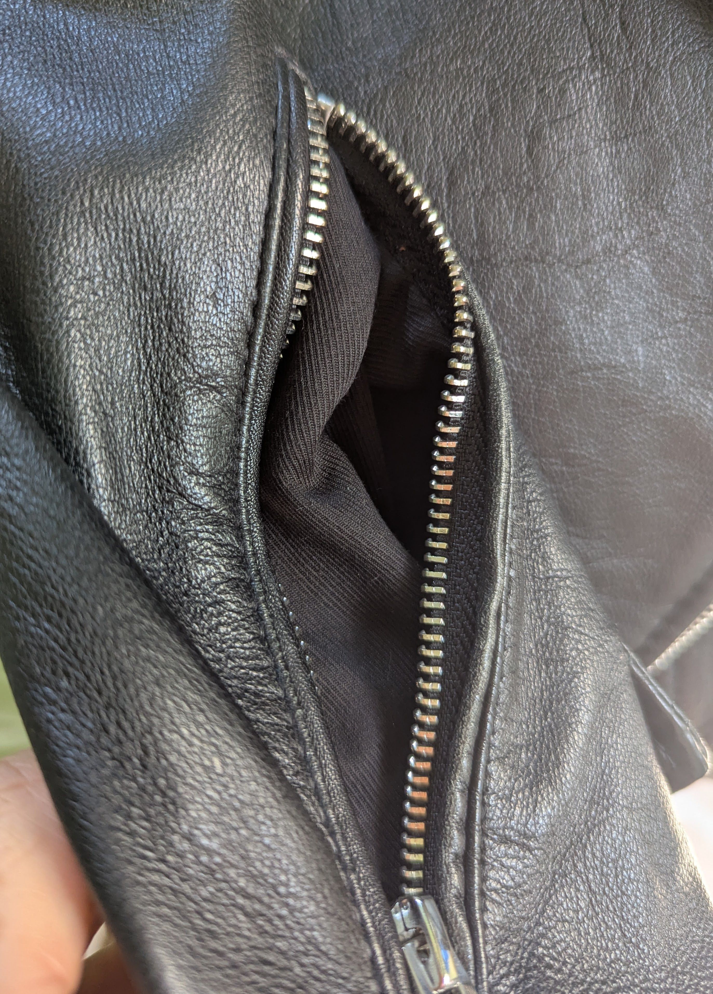 Zara Genuine Black Leather Moto/Biker Jacket
