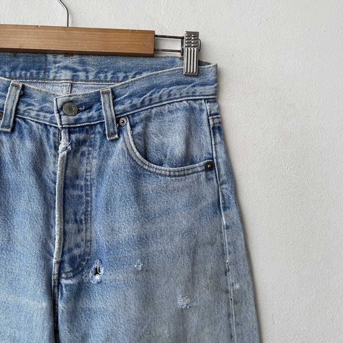 Levi's Vintage 80s Levi's 501 Denim Jeans Light Wash Size US 29 - 6 Thumbnail