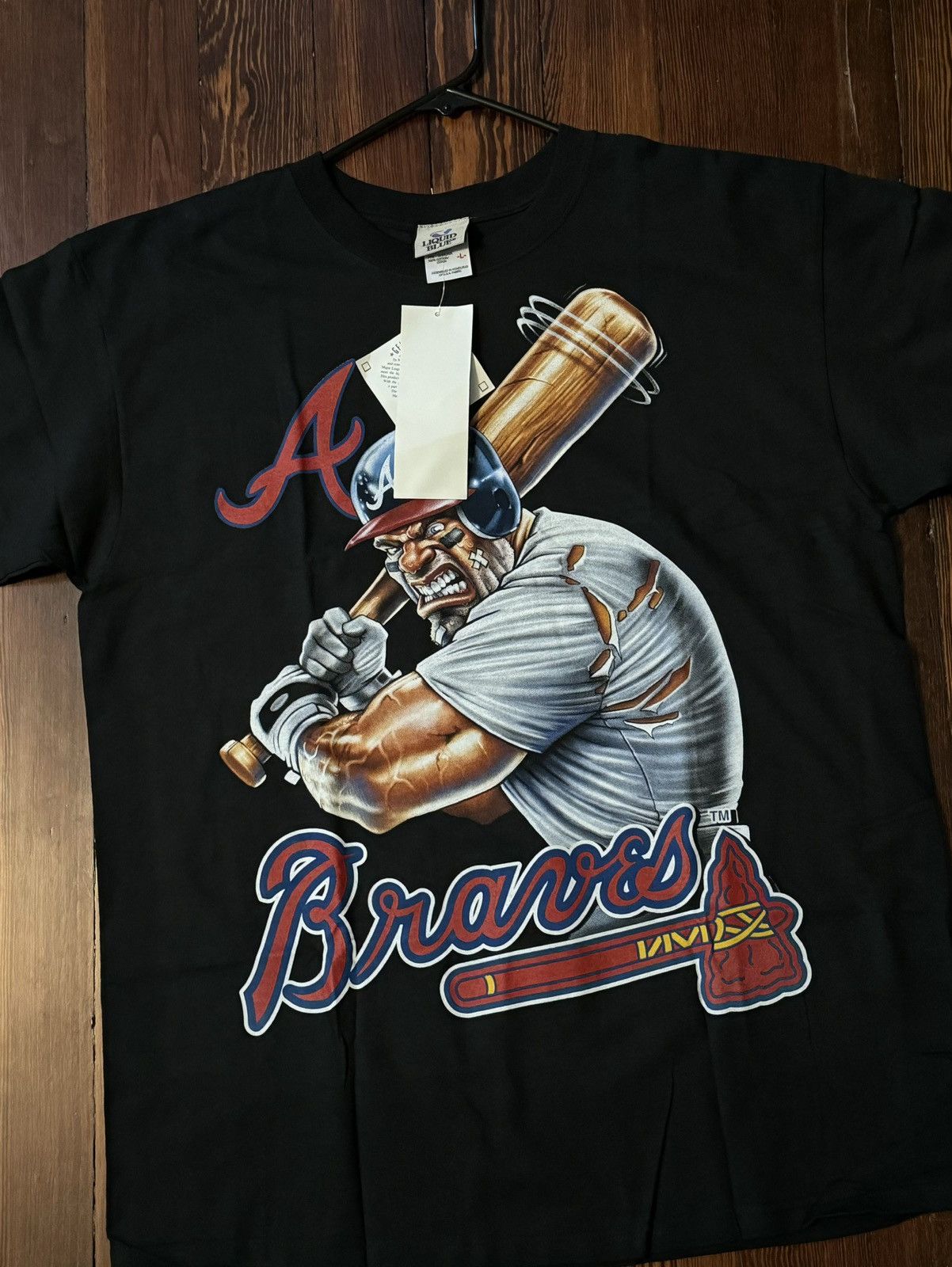Vintage Vintage 90s Atlanta Braves Roid Rage Liquid Blue Large Size US L / EU 52-54 / 3 - 1 Thumbnail