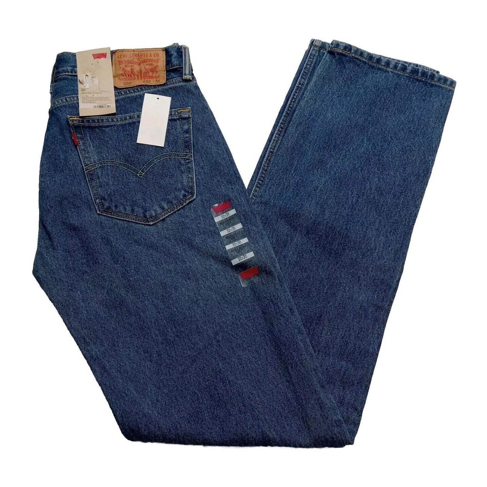 Levi's Levi's 505 Jeans Men's 32x36 Regular Fit Straight Leg Blue Size US 32 / EU 48 - 1 Thumbnail