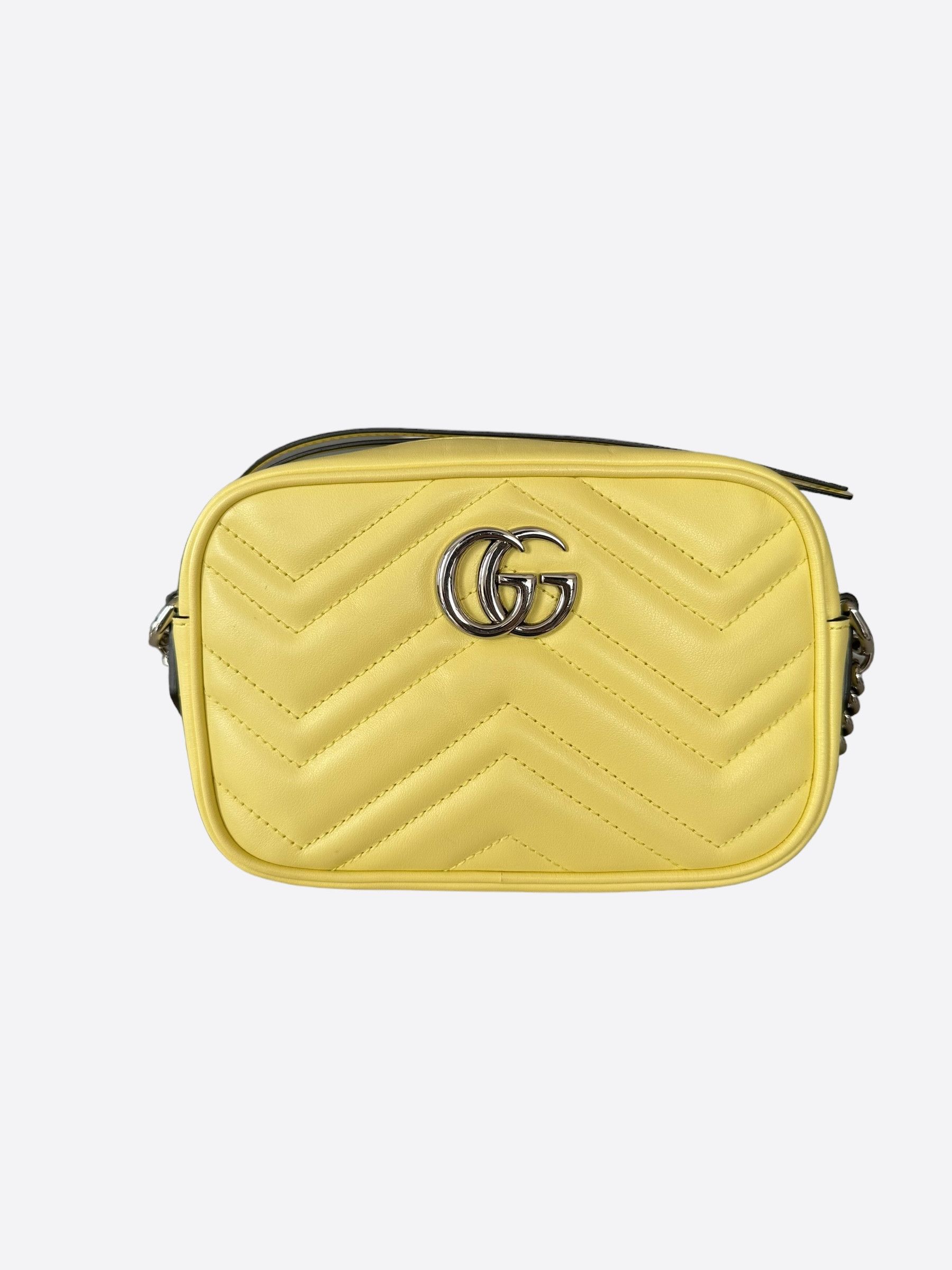 image of Gucci Yellow GG Mini Marmont Shoulder Bag, Women's