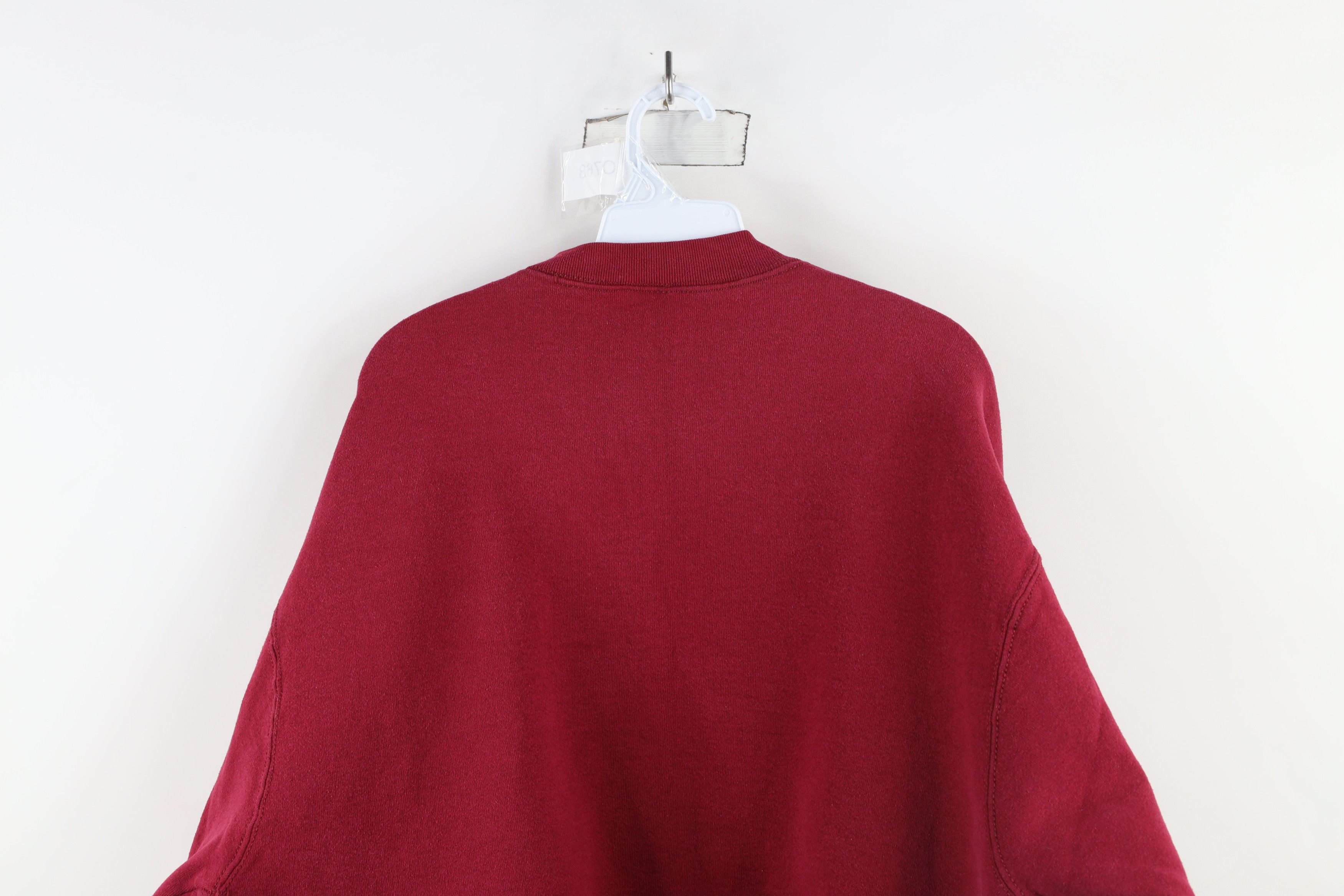 Vintage Vintage 90s Streetwear Blank Heavyweight Sweatshirt Red USA Size US XL / EU 56 / 4 - 13 Thumbnail
