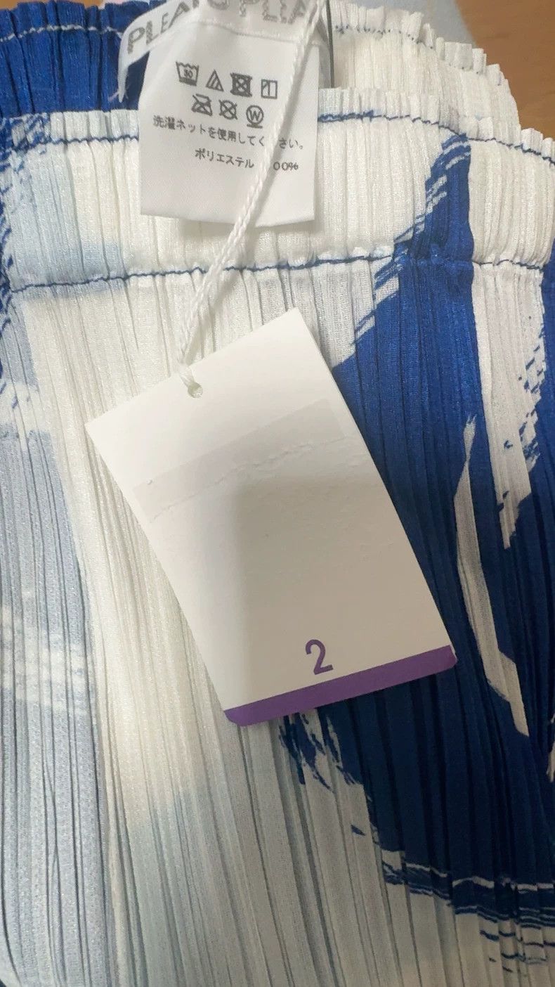 Issey Miyake Issey Miyake size:2 Blue and white pleated wave pants Size 32" / US 10 / IT 46 - 6 Thumbnail