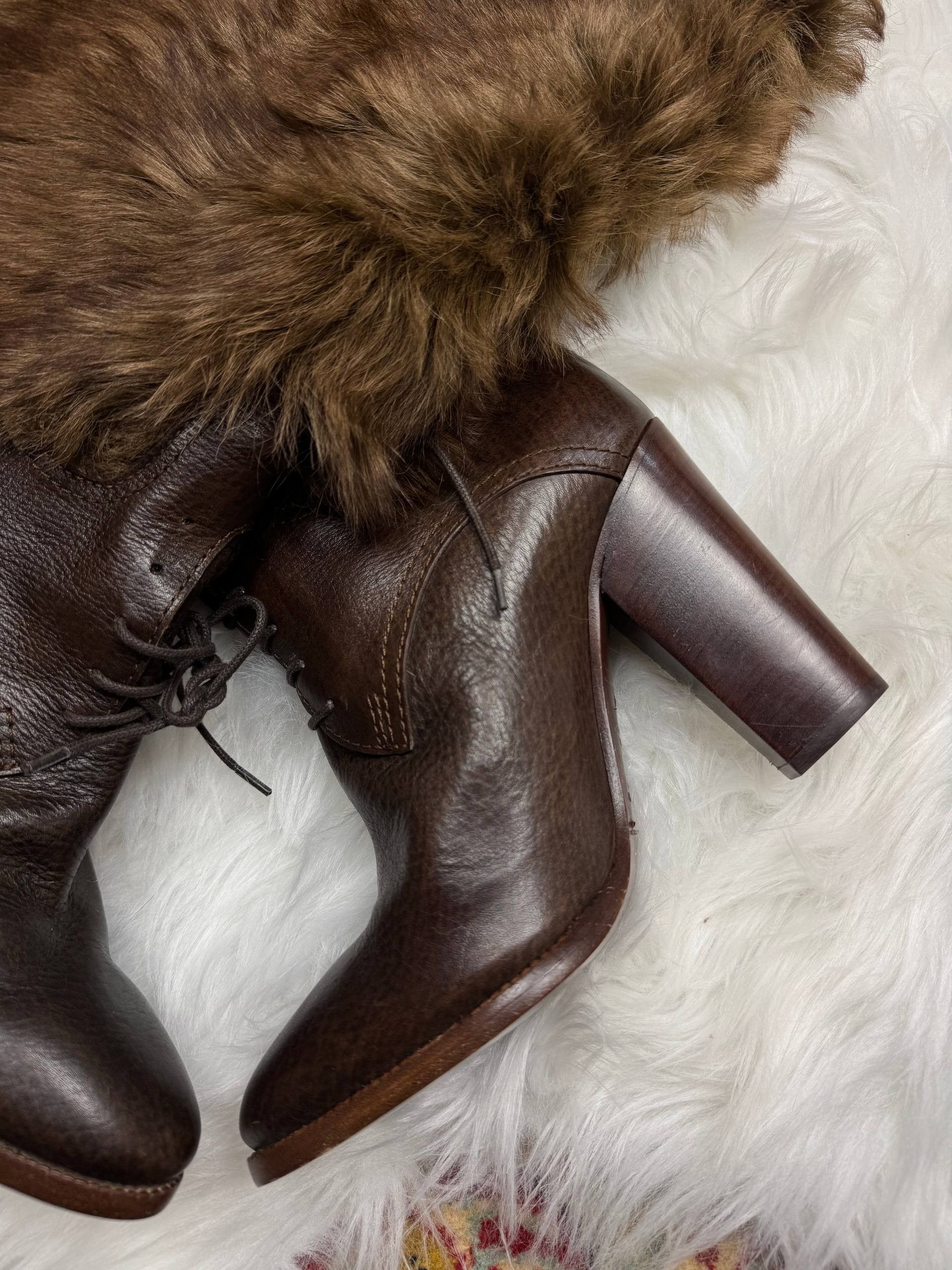 Ralph Lauren Purple Label Ralph Lauren Purple Label Leather Fur Boots Heels Italy 10B Size US 10 / IT 40 - 6 Thumbnail