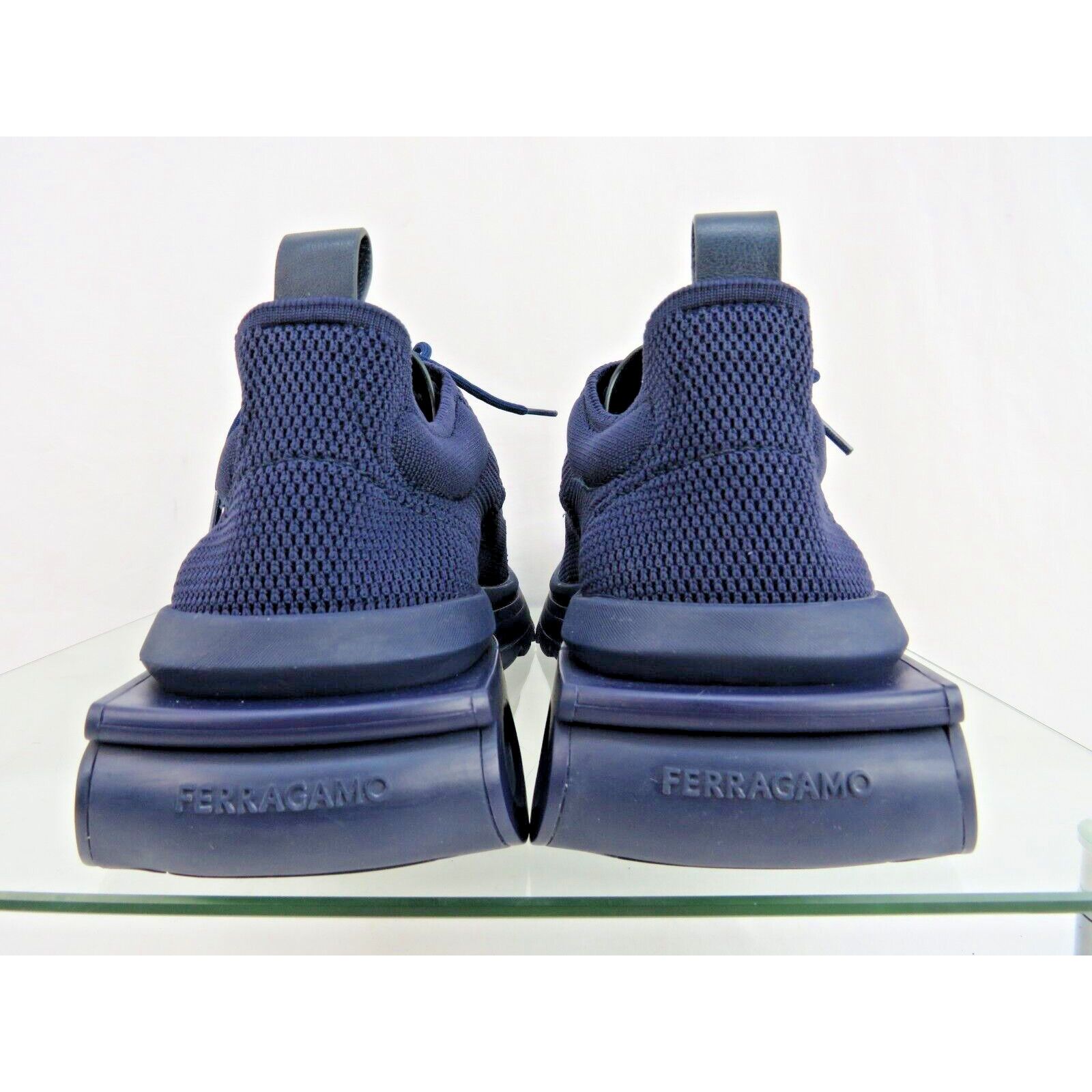 Salvatore Ferragamo DARK BLUE NIMA LEATHER MESH LOGO LOW SNEAKERS US 13 46 ITALY Size US 13 / EU 46 - 11 Thumbnail
