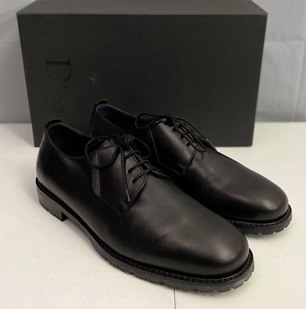 Dior Dior 🇮🇹 Black Derby Calfskin Commando Lug Sole 10 43 New Size US 10 / EU 43 - 1 Thumbnail