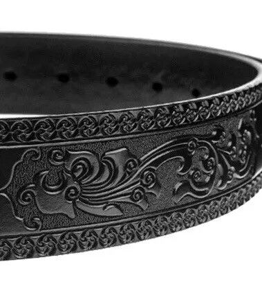 Japanese Brand Kagawa x Airi Retro black carved leather belt Size ONE SIZE - 4 Thumbnail