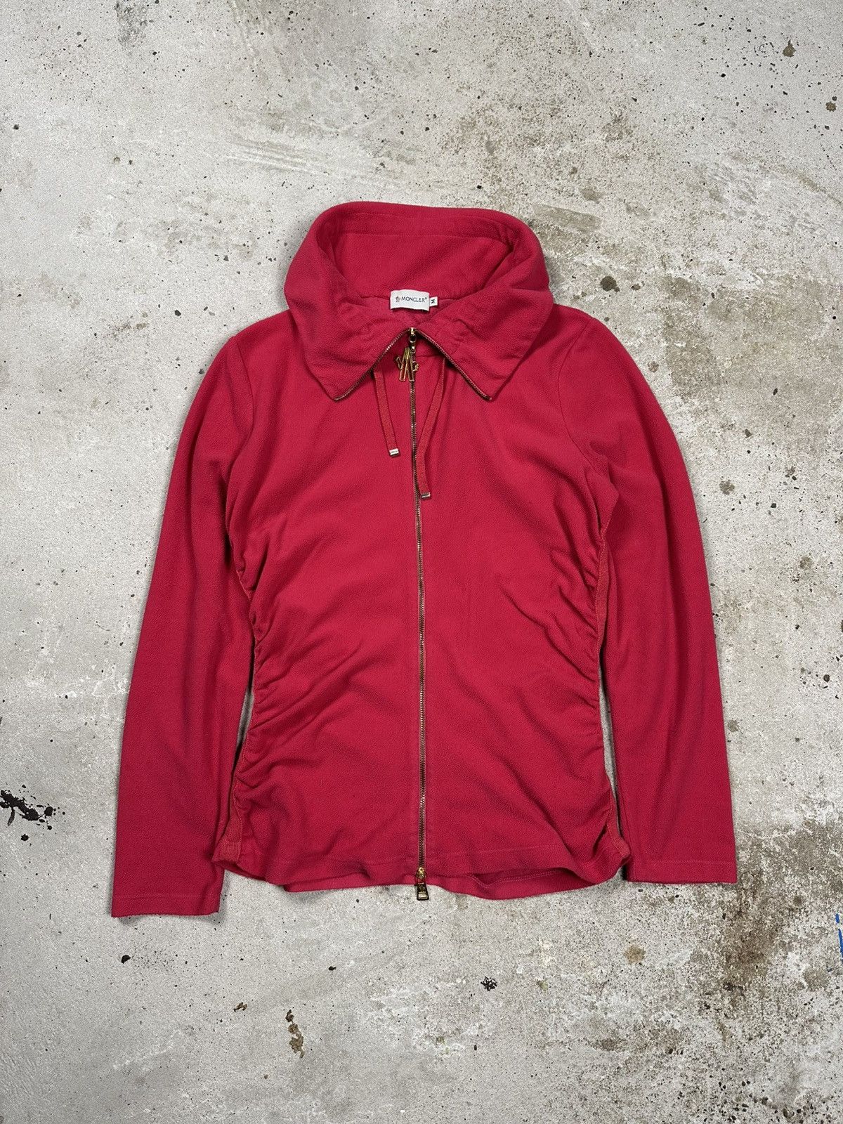 Moncler × Vintage Vintage Y2K Moncler Rare Pink Fleece Full Zip Sweatshirt Size M / US 6-8 / IT 42-44 - 1 Thumbnail