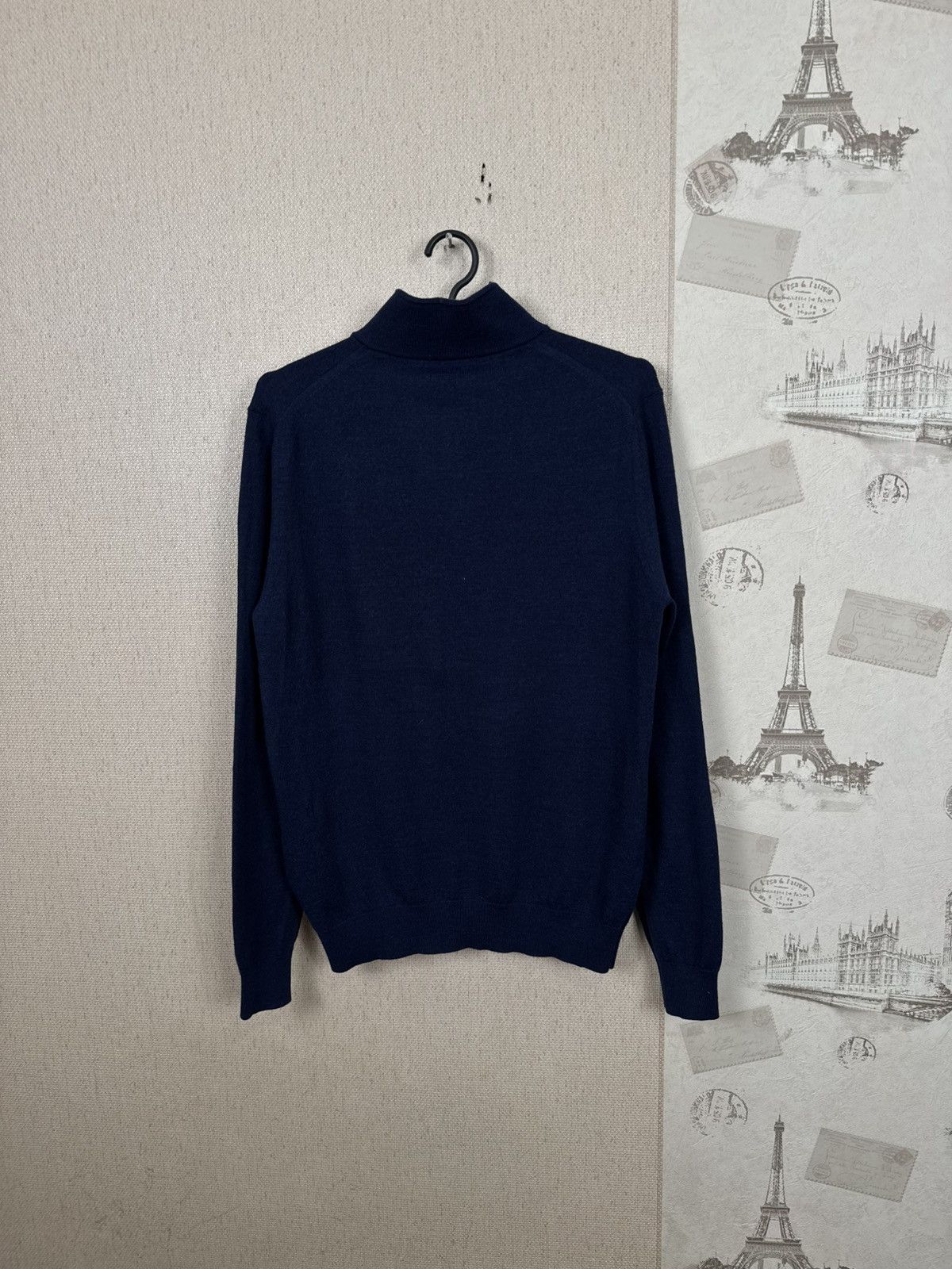 Reiss Reiss Sweartshirt 1/4 Zip Wool Luxury Mens Blue Navy M Size US M / EU 48-50 / 2 - 2 Thumbnail