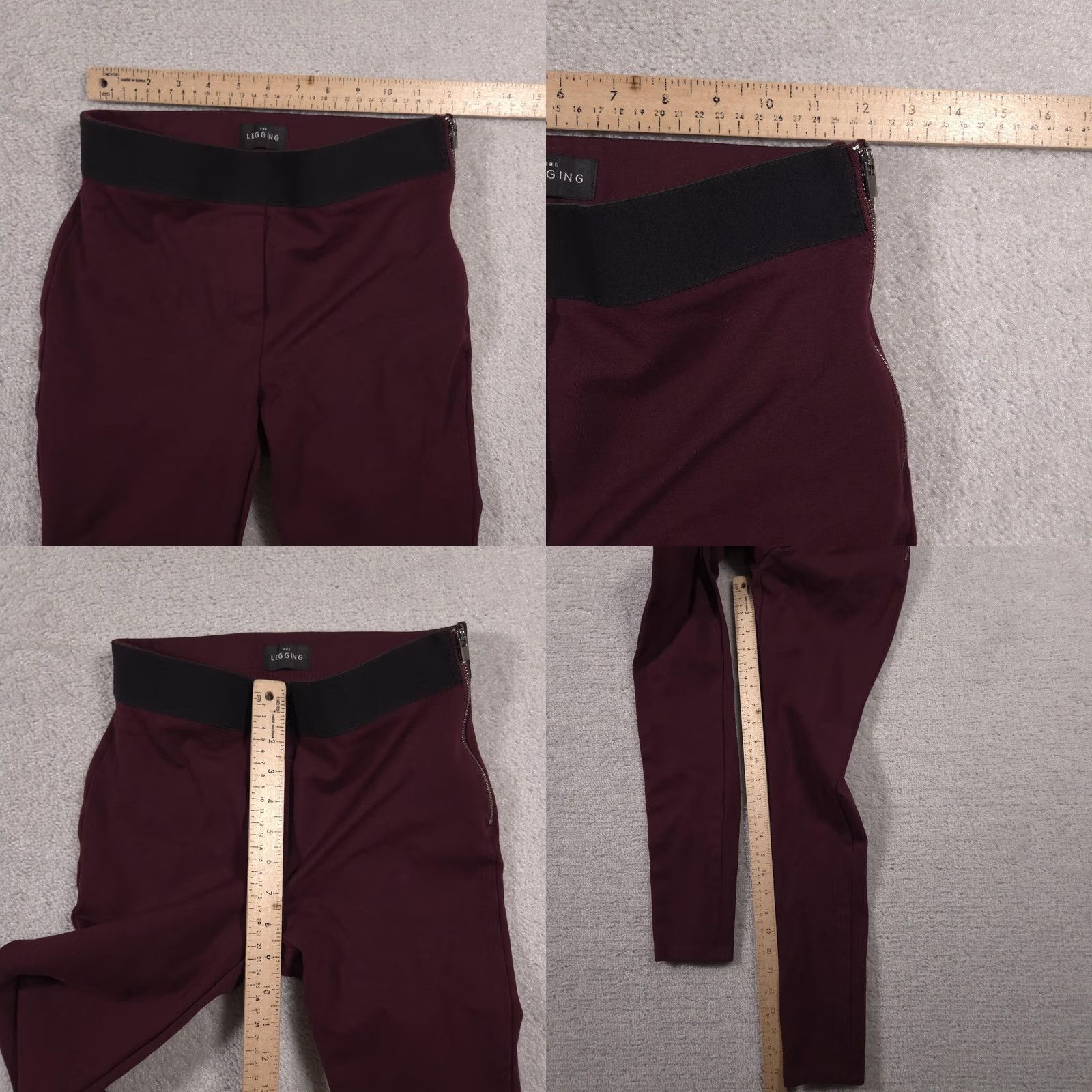 White House Black Market White House Black Market Pants Womens 0 Burgundy Maroon Stretch Zipper Legging Size 25" / US 0 / IT 36 - 8 Thumbnail