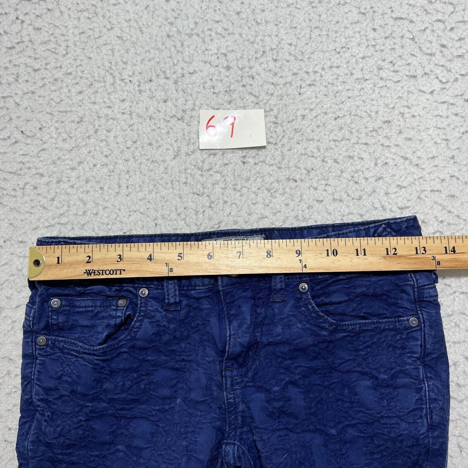 Free People Free People Skinny Jeans Textured Navy Stretch Anthropologie Size 26" / US 2 / IT 38 - 9 Thumbnail