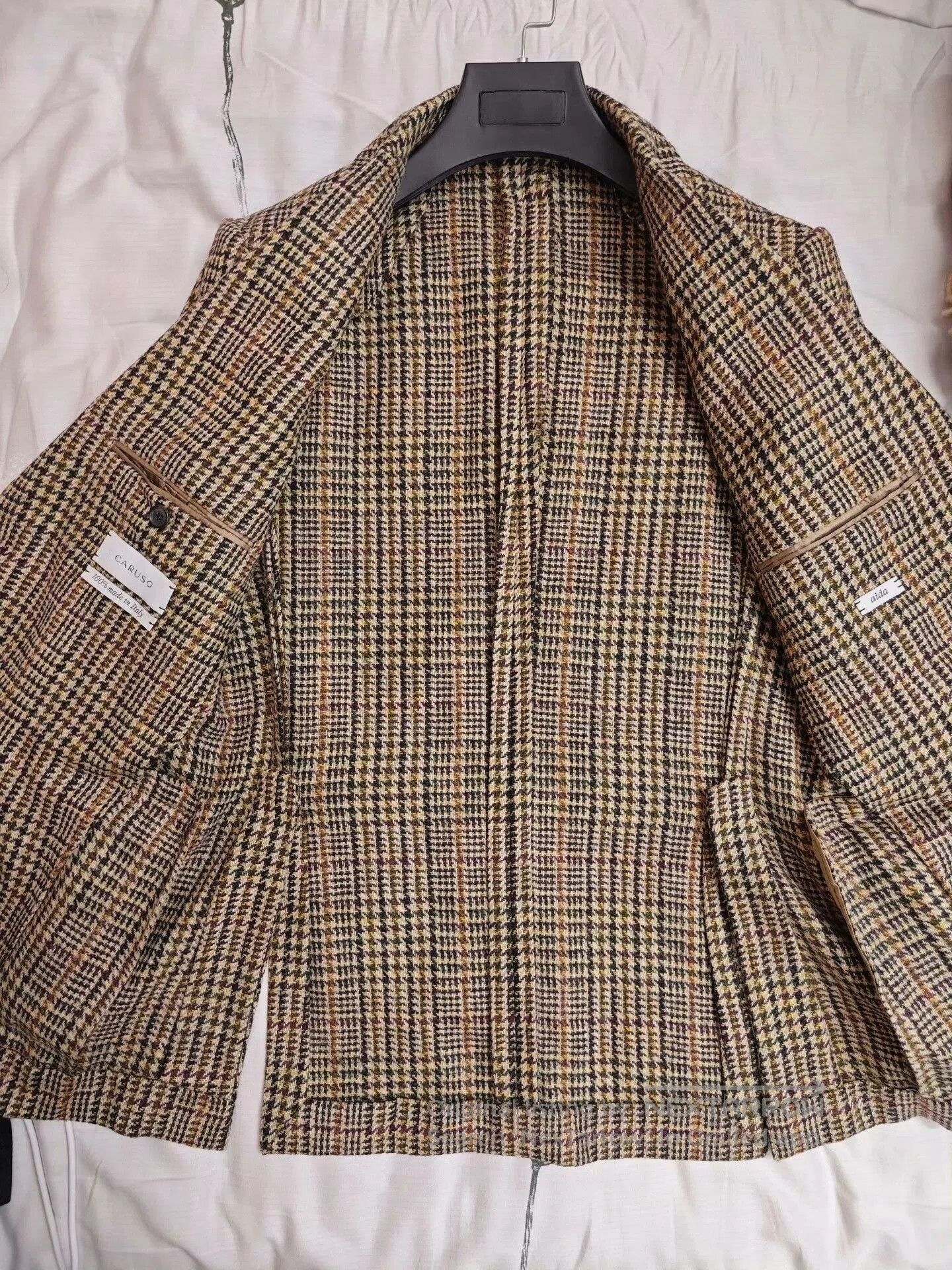 Caruso Caruso Brown Houndstooth Wool Blazer. Size US S / EU 44-46 / 1 - 6 Thumbnail