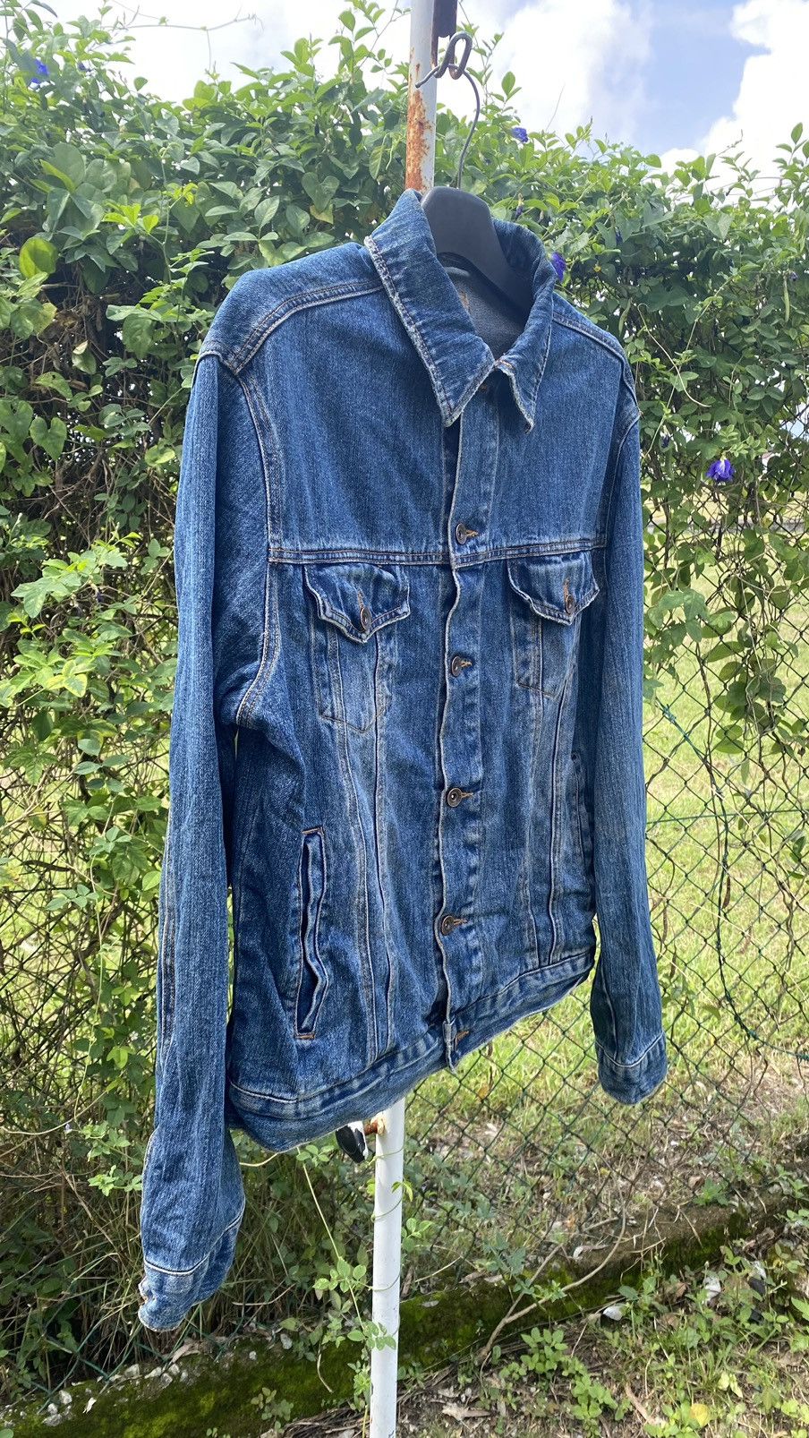 Japanese Brand × Vintage Vintage Nylaus Jeans Denim Jacket Size US XL / EU 56 / 4 - 3 Thumbnail