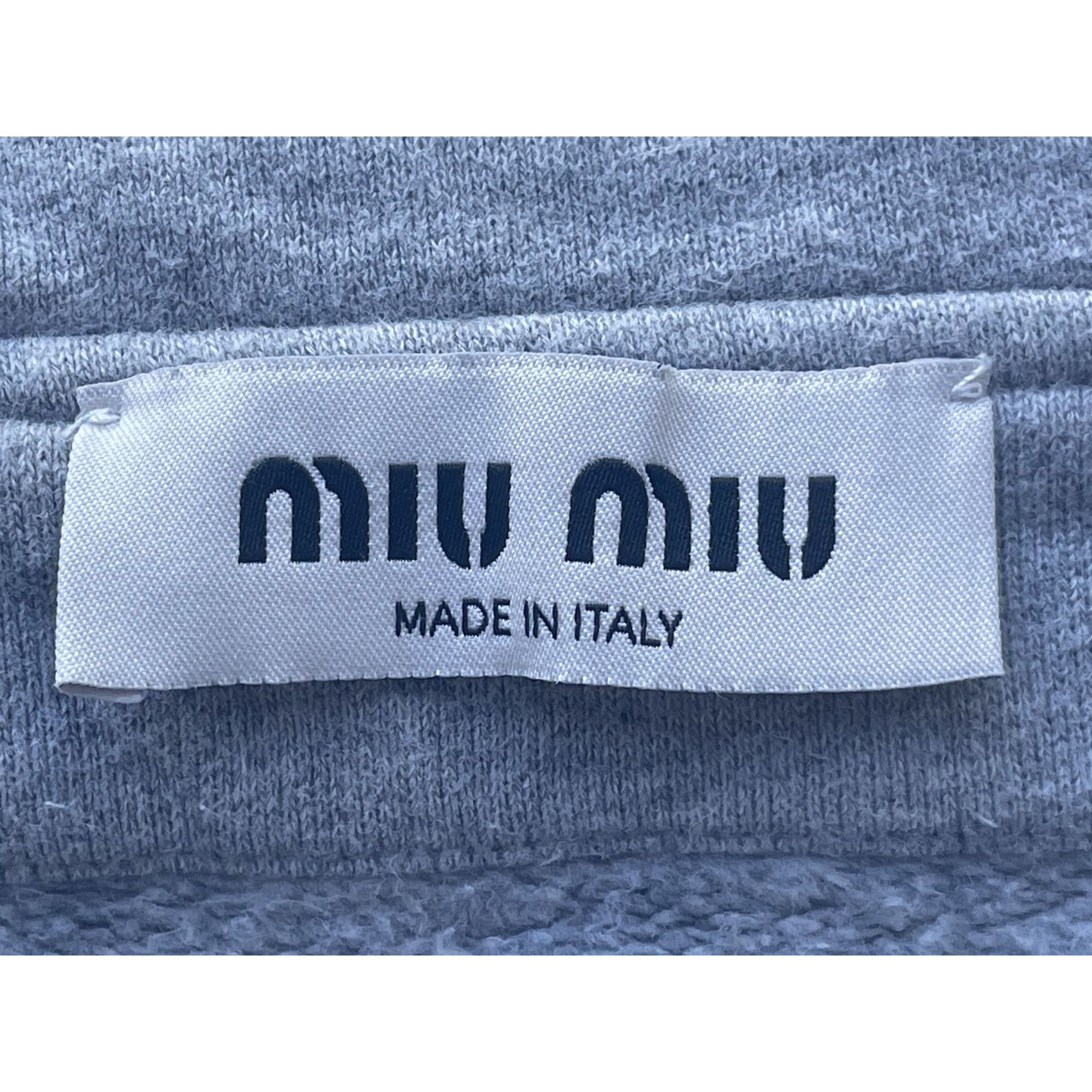 Miu Miu Miu Miu Gray Embellished Cropped Polo Sweatshirt W/ Button F Size M / US 6-8 / IT 42-44 - 7 Thumbnail