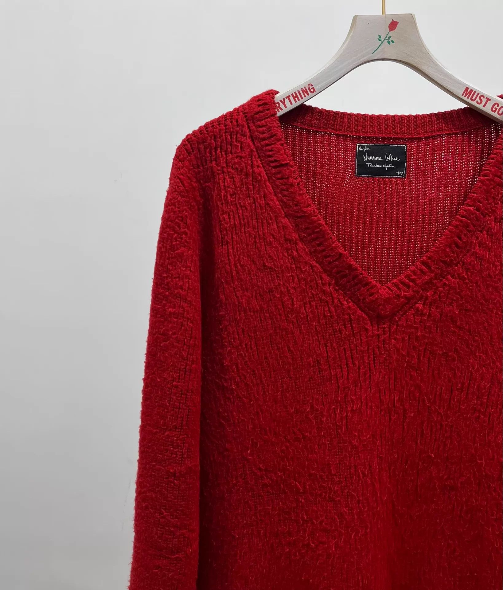 Number (N)ine Number (N)ine 03AW Grunge V-neck knit Size US M / EU 48-50 / 2 - 3 Thumbnail