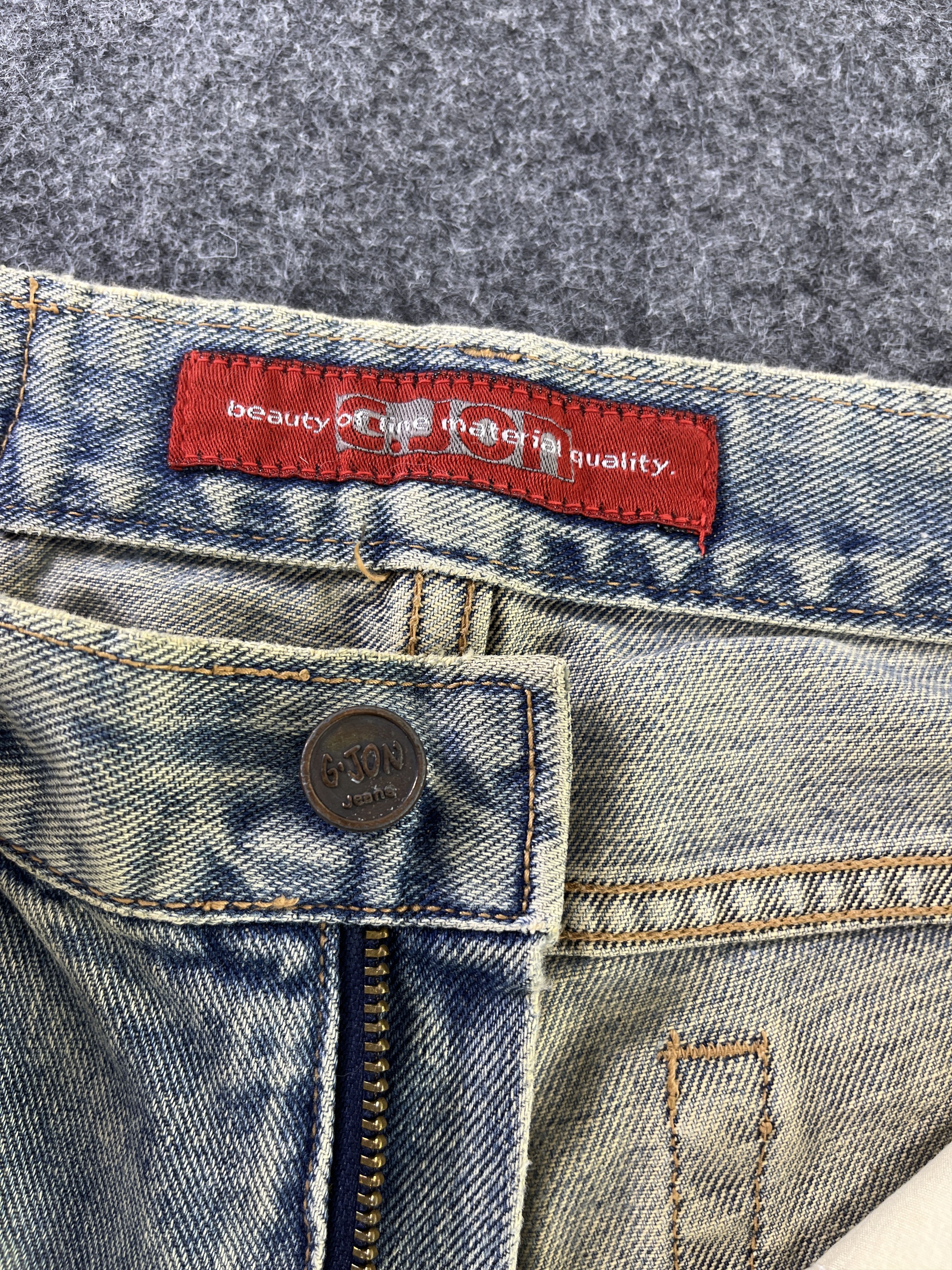 Japanese Brand G Jon Distressed Jeans Flare Denim - J945 Size 29" - 8 Thumbnail