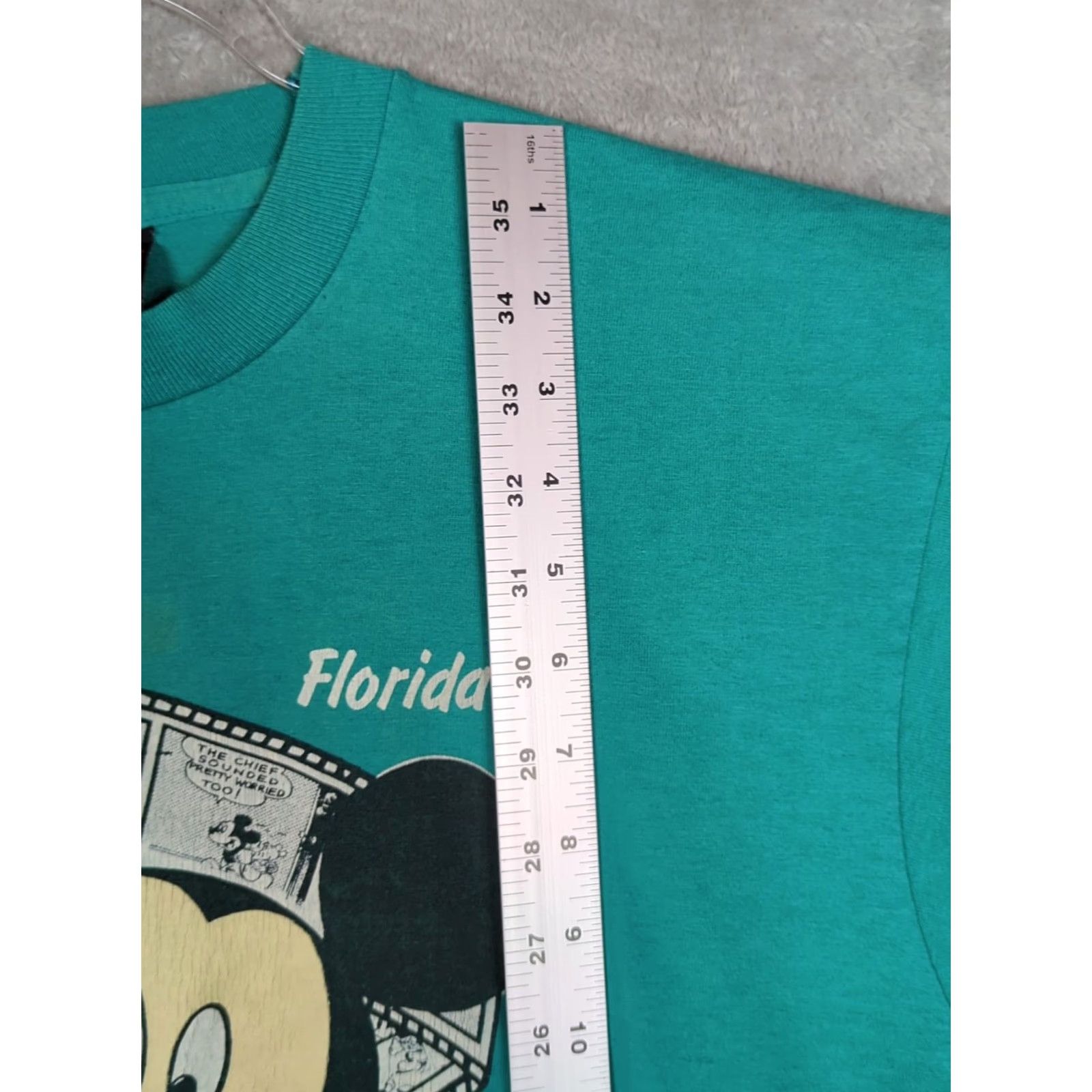 Fruit Of The Loom VINTAGE Mickey Mouse T-Shirt Mens XL Green 90s Crew Neck Short Sleeve Fruit of the Loom Disney Logo Cartoon All Seasons 80s 90s Mens Size US XL / EU 56 / 4 - 7 Thumbnail