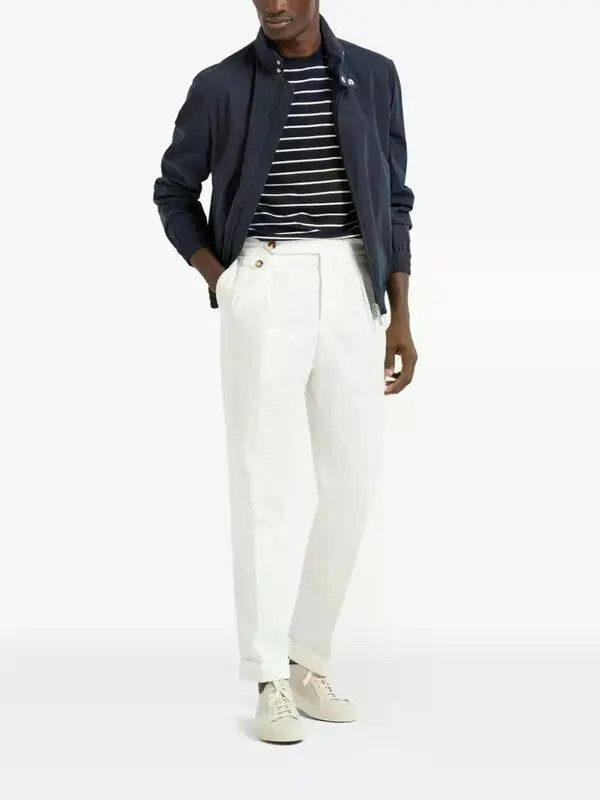 Brunello Cucinelli o1y0526 Crewneck T-Shirt in Midnight Blue/White Size US XS / EU 42 / 0 - 5 Thumbnail