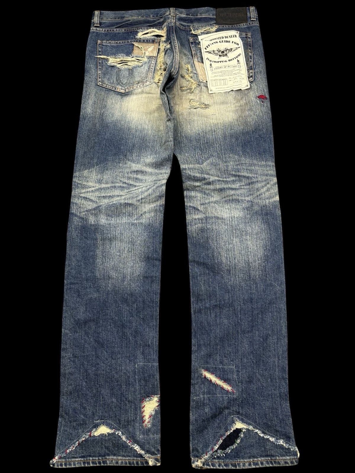 Ego Tripping 💥Super Distressed Style💥Ego Tripping Heavy Denim F841 Size US 34 / EU 50 - 2 Thumbnail