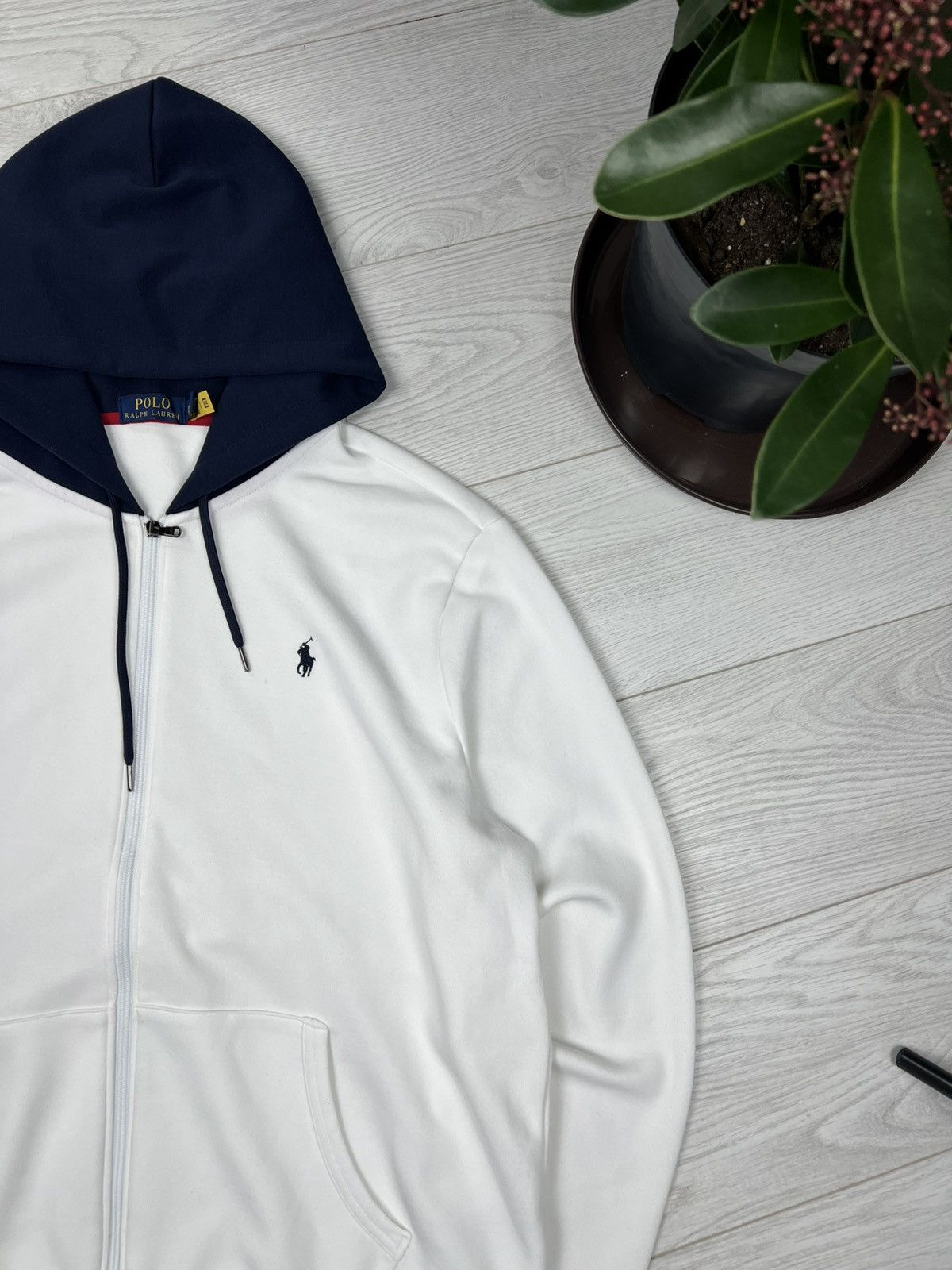 Polo Ralph Lauren × Vintage Vintage 90s Polo Ralph Lauren Pony Zip Up Hooded Sweatshirt Size US XL / EU 56 / 4 - 2 Thumbnail