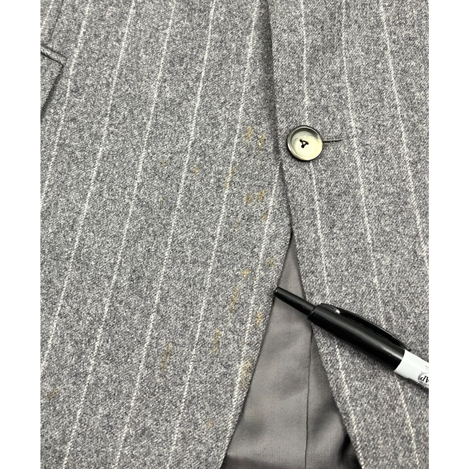 Paul Stuart Paul Stuart Blazer Jacket Mens 40R Wool Cashmere Gray Chalk Stripe 2-Button Vintage No N/A Size 40R - 5 Thumbnail
