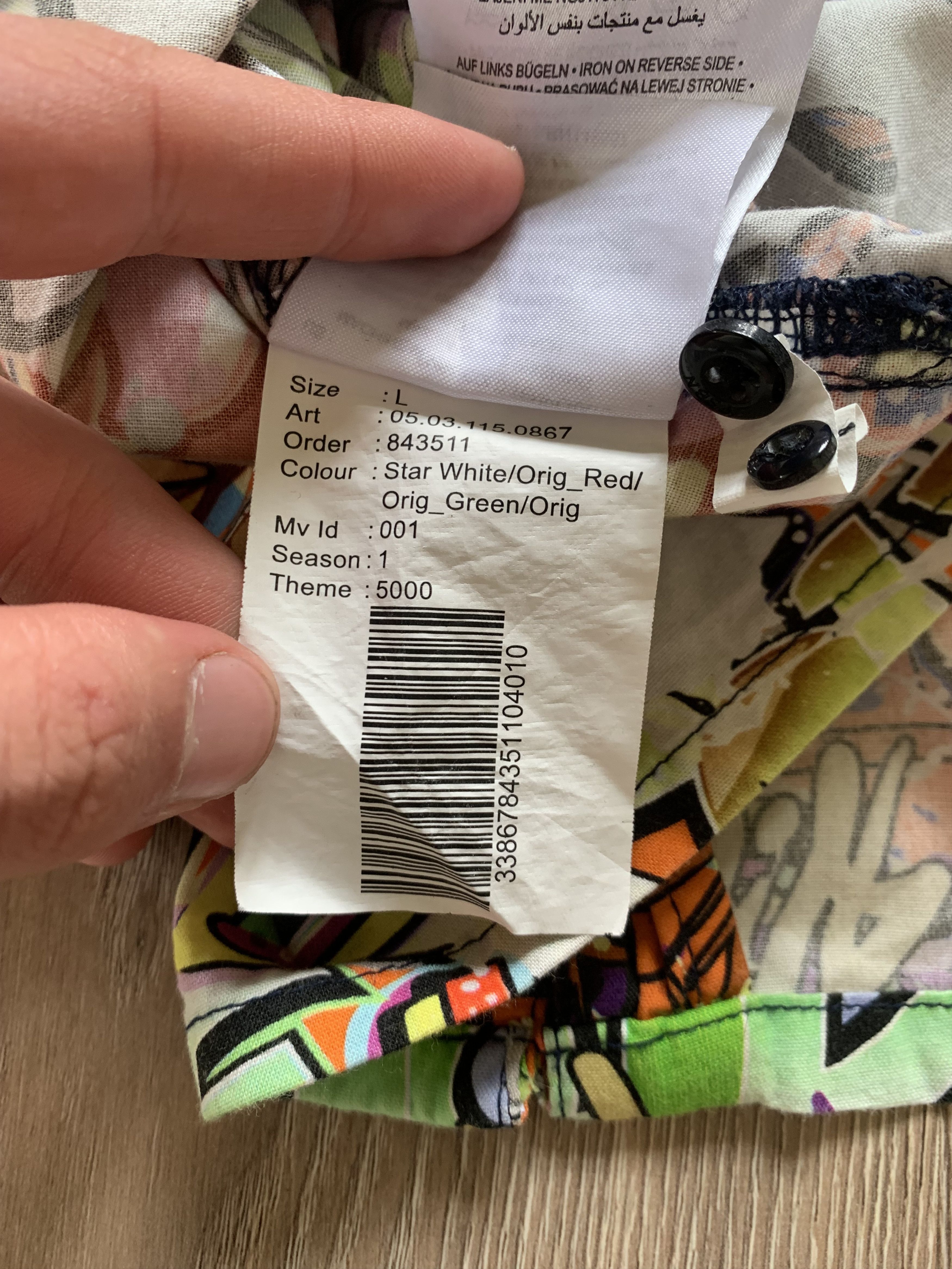 Other Fishbone Graffiti Printed Hawaiian Shirt Size US L / EU 52-54 / 3 - 8 Thumbnail