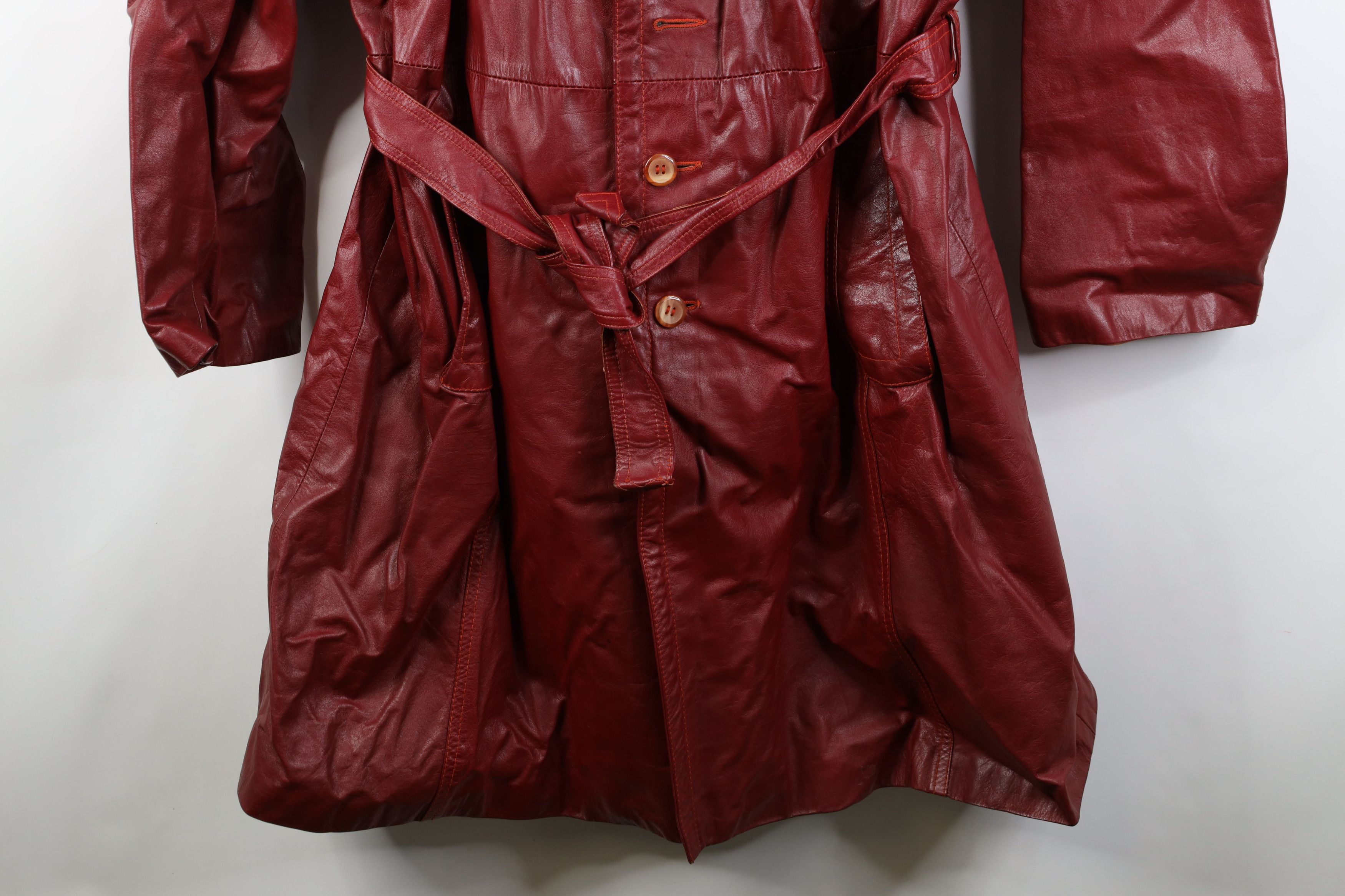 Vintage Vintage 70s Streetwear Lined Leather Trench Coat Jacket Size US XXL / EU 58 / 5 - 3 Thumbnail