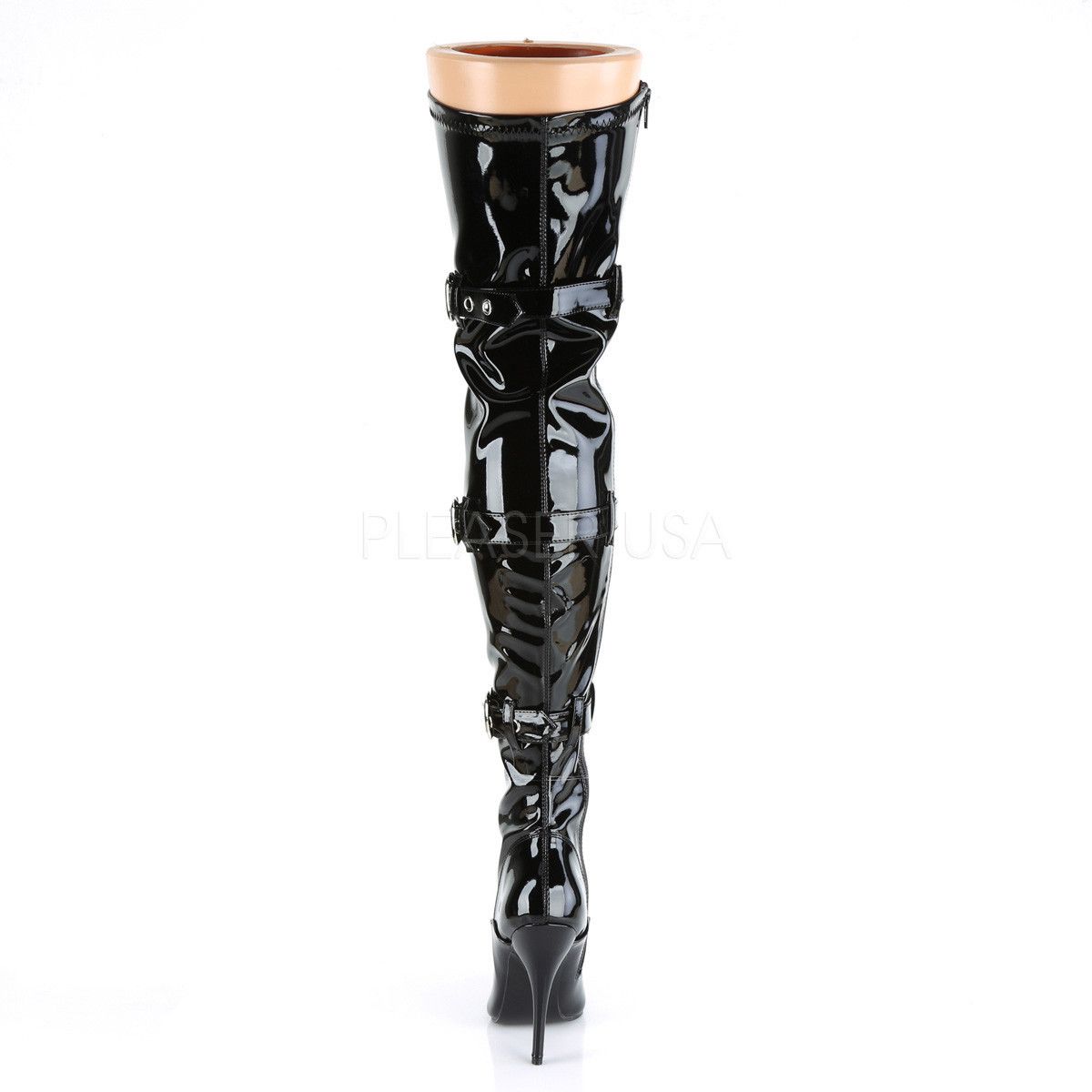 Other Seduce 3028 Buckle Lace Up Thigh High Single Sole Boots 5" S Size US 7 / IT 37 - 4 Thumbnail