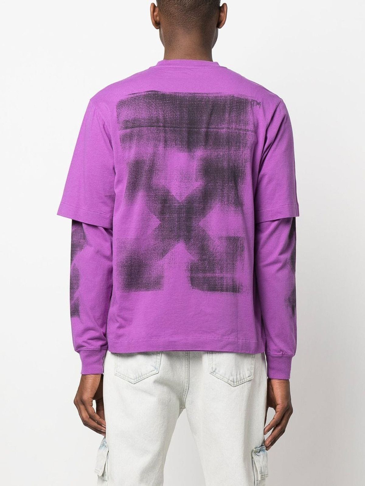 Off-White o1gr1nt0125 Jumbo Arrow Double L/S T-Shirt in Purple Size US M / EU 48-50 / 2 - 4 Thumbnail
