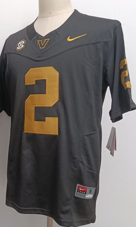 Men's Vanderbilt Commodores #2 Diego Pavia Black Gold Jersey