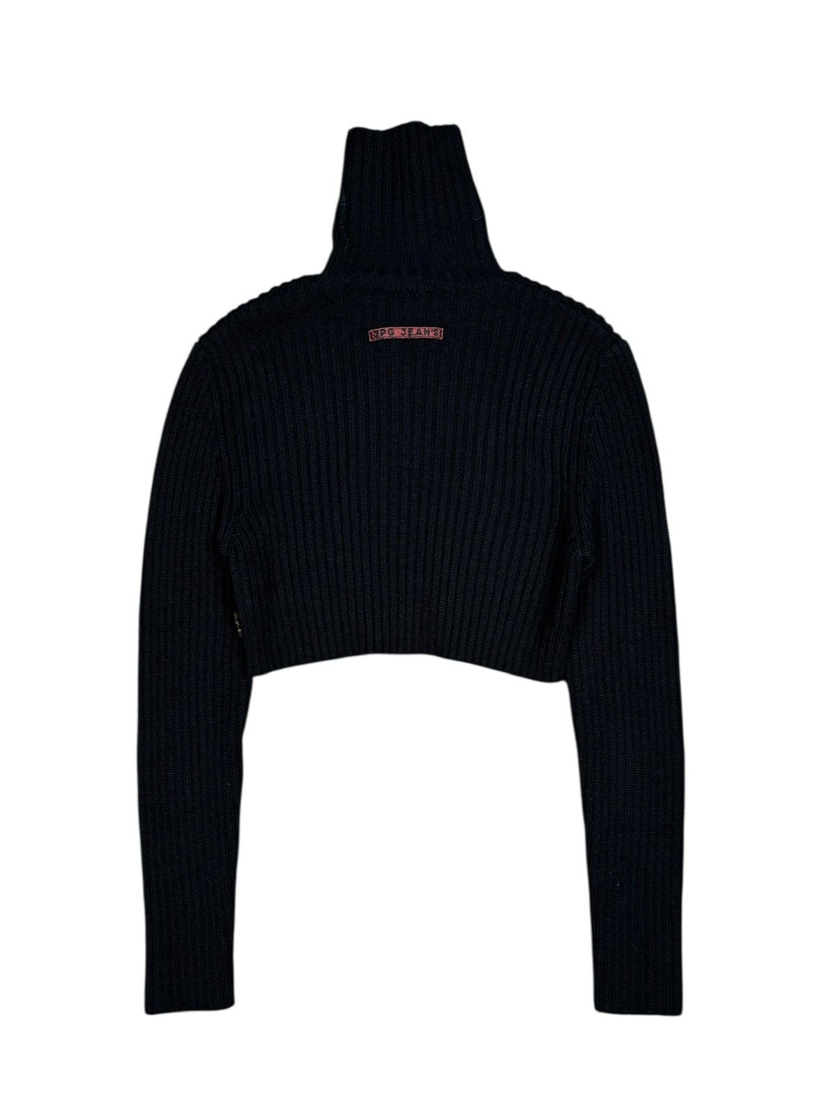 Jean Paul Gaultier 2000s Jean Paul Gaultier Cropped Ribbed Turtleneck Knit Size M / US 6-8 / IT 42-44 - 2 Thumbnail