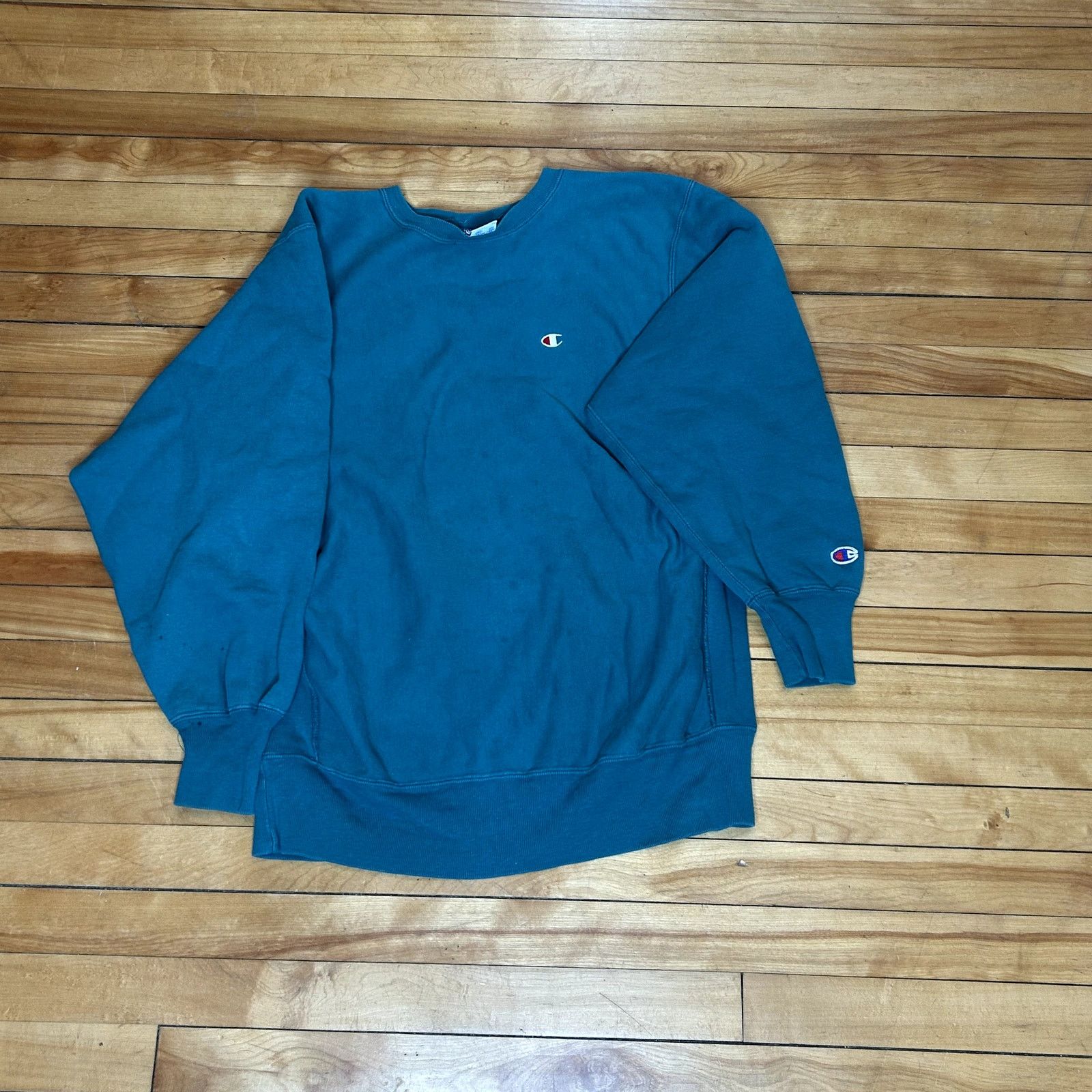 Champion Vintage 90s Aqua Champion Reverse Weave XL Size US XL / EU 56 / 4 - 1 Thumbnail