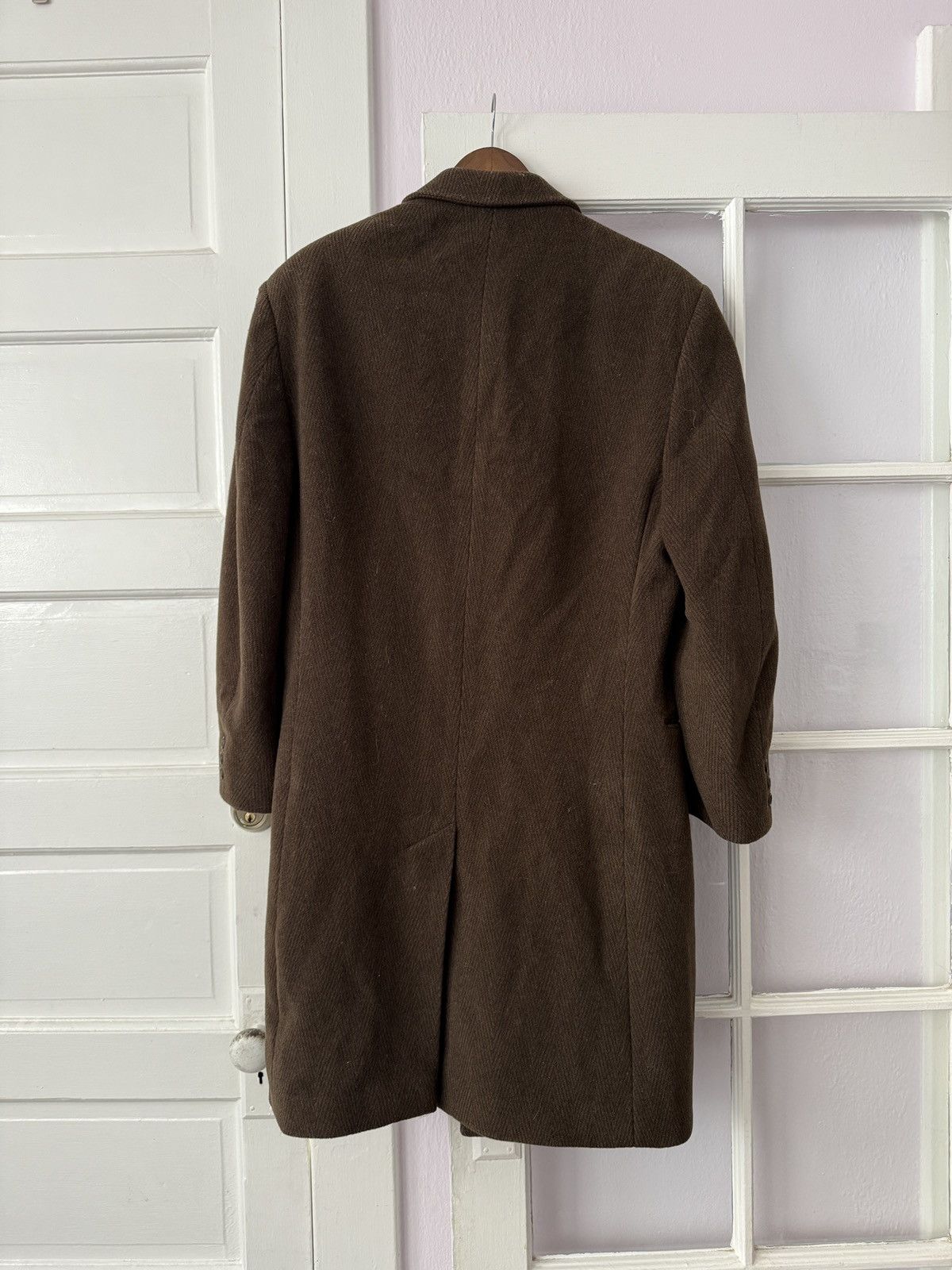 Vintage Vintage Double-Breasted Herringbone Overcoat Size US M / EU 48-50 / 2 - 2 Thumbnail