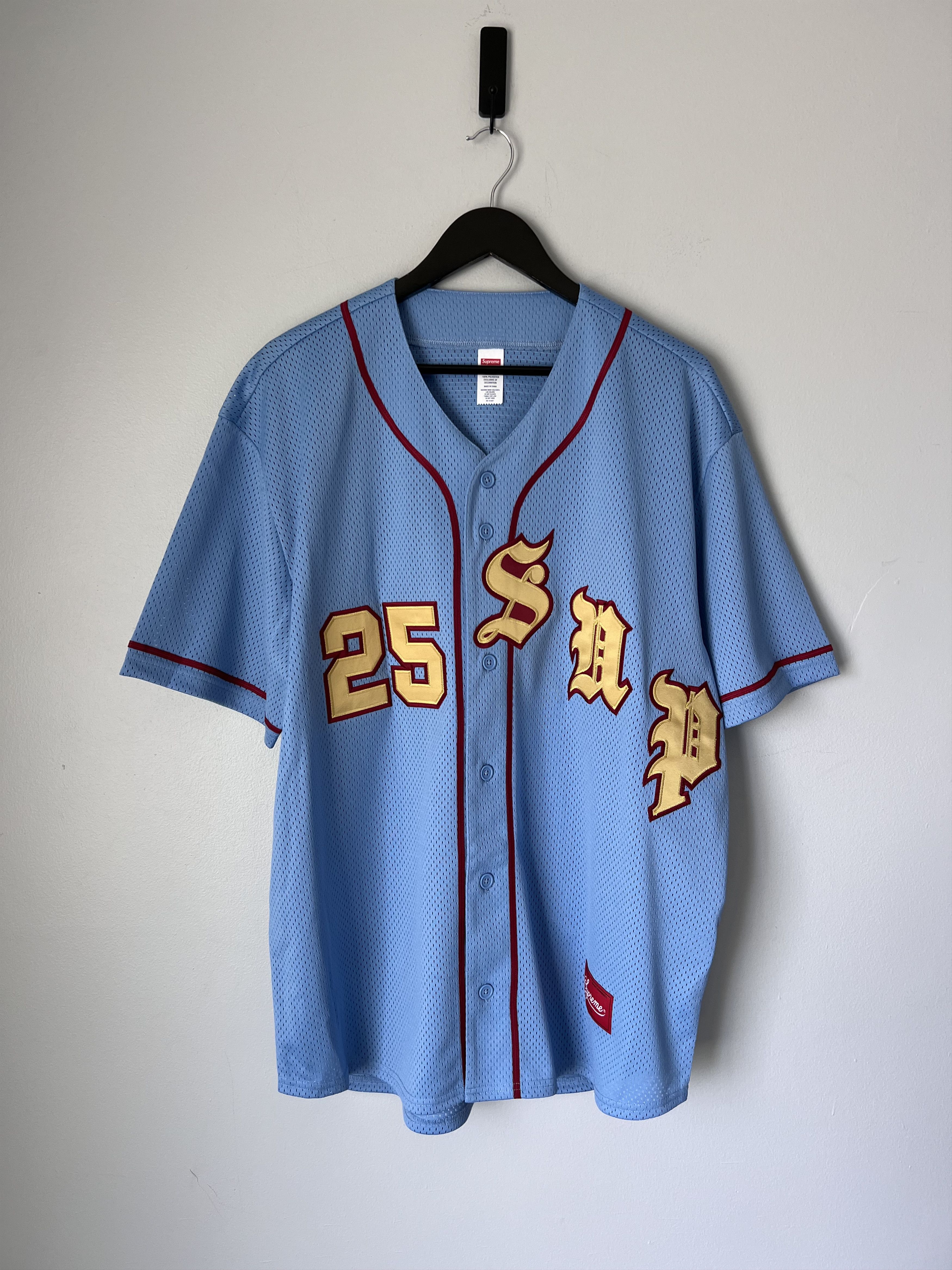 Supreme Old English Baseball Jersey (SS25) - $138