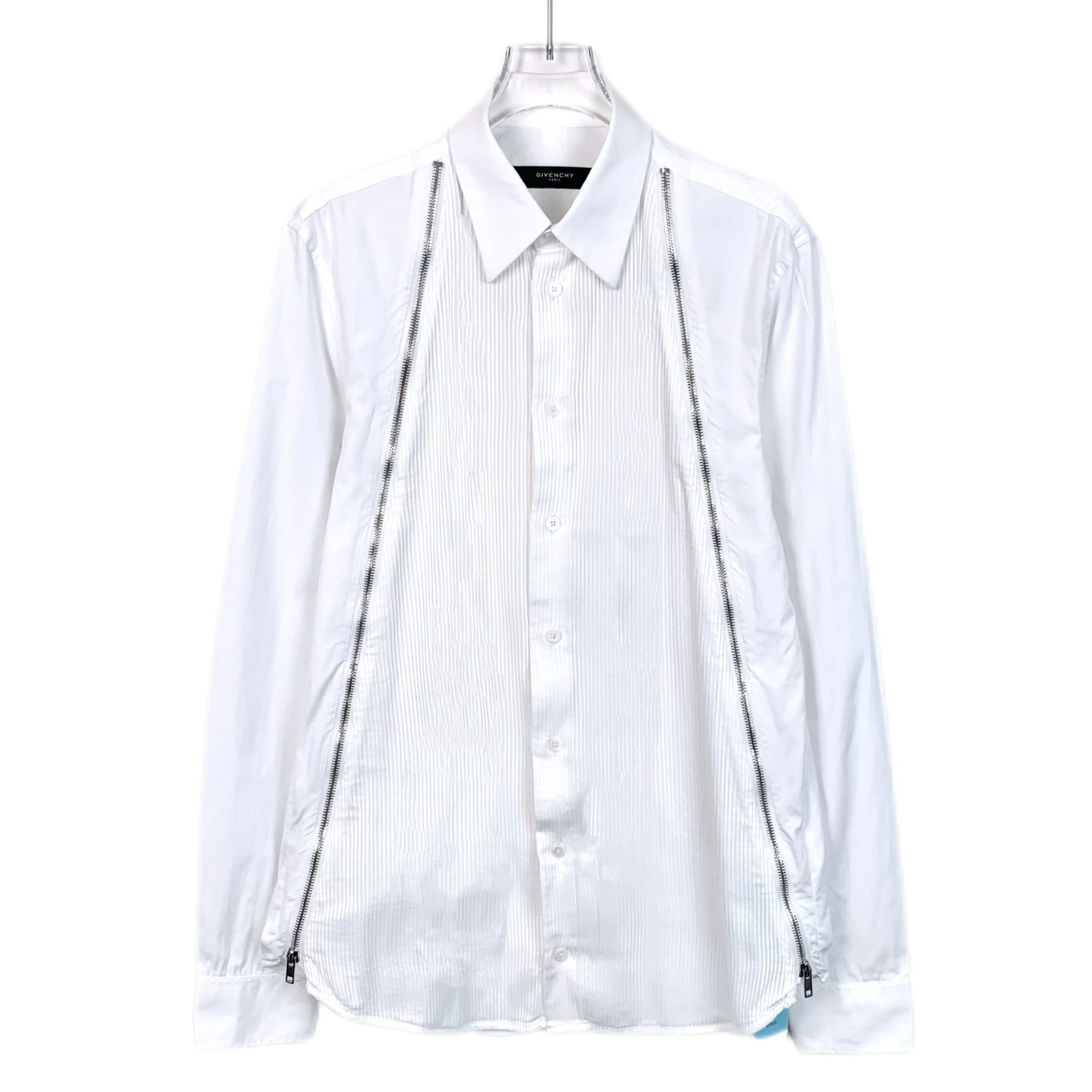 Givenchy Givenchy White Asymmetrical Zipper Cotton Polo Shirt (Size 3 Size US XXS / EU 40 - 1 Thumbnail