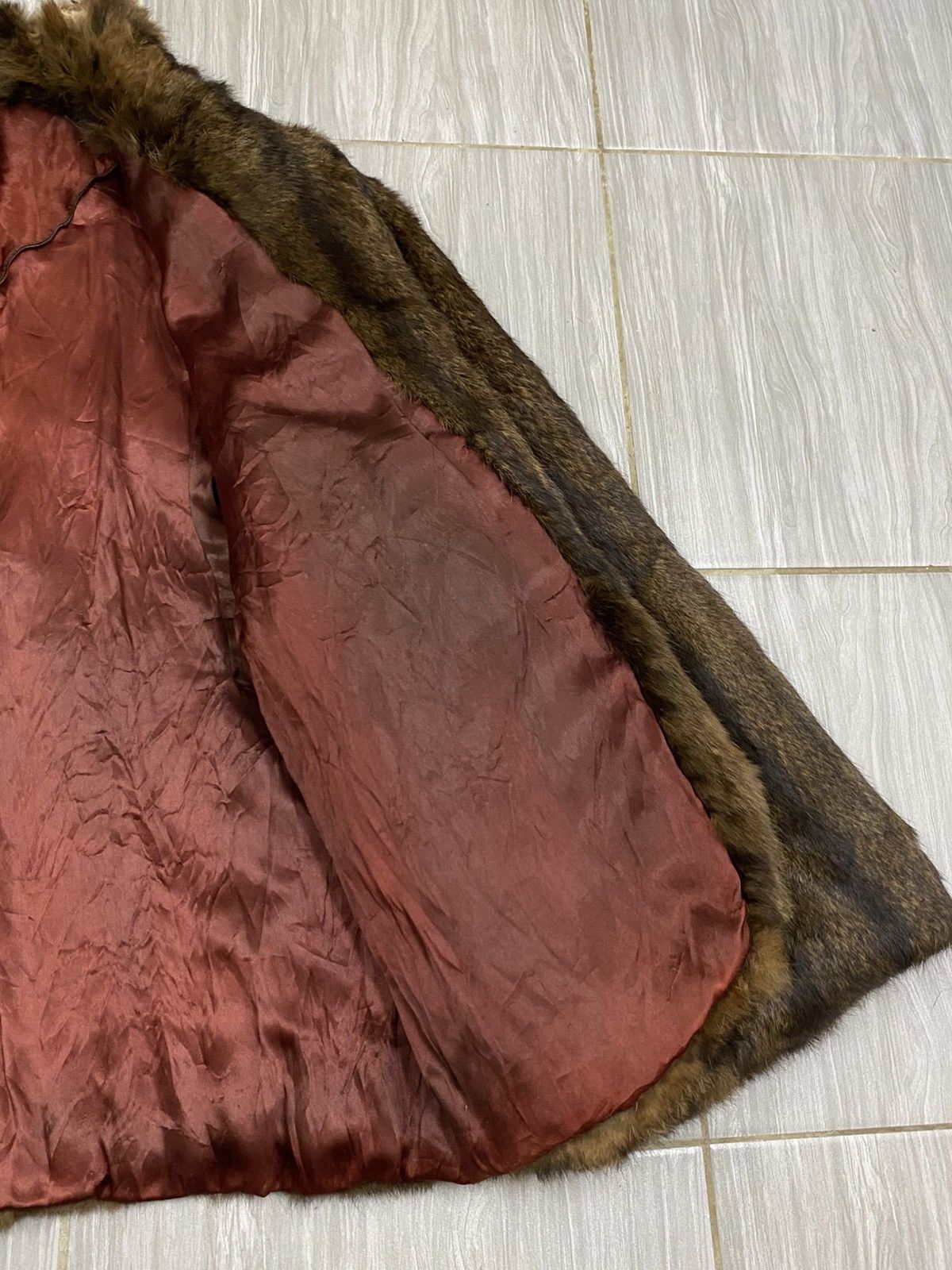 Vintage Vintage Real Fur Coat Brown Striped Jacket Size S / US 4 / IT 40 - 8 Thumbnail
