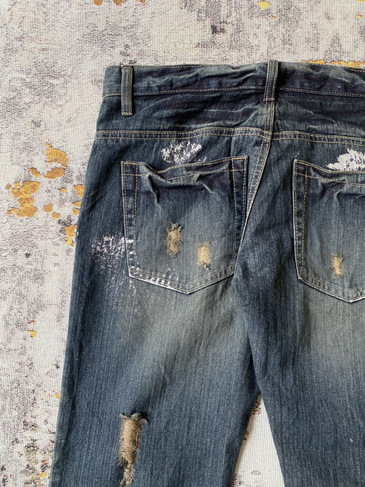 Japanese Brand Back Rush Distressed Splatter Design Flare Denim Size US 32 / EU 48 - 14 Thumbnail