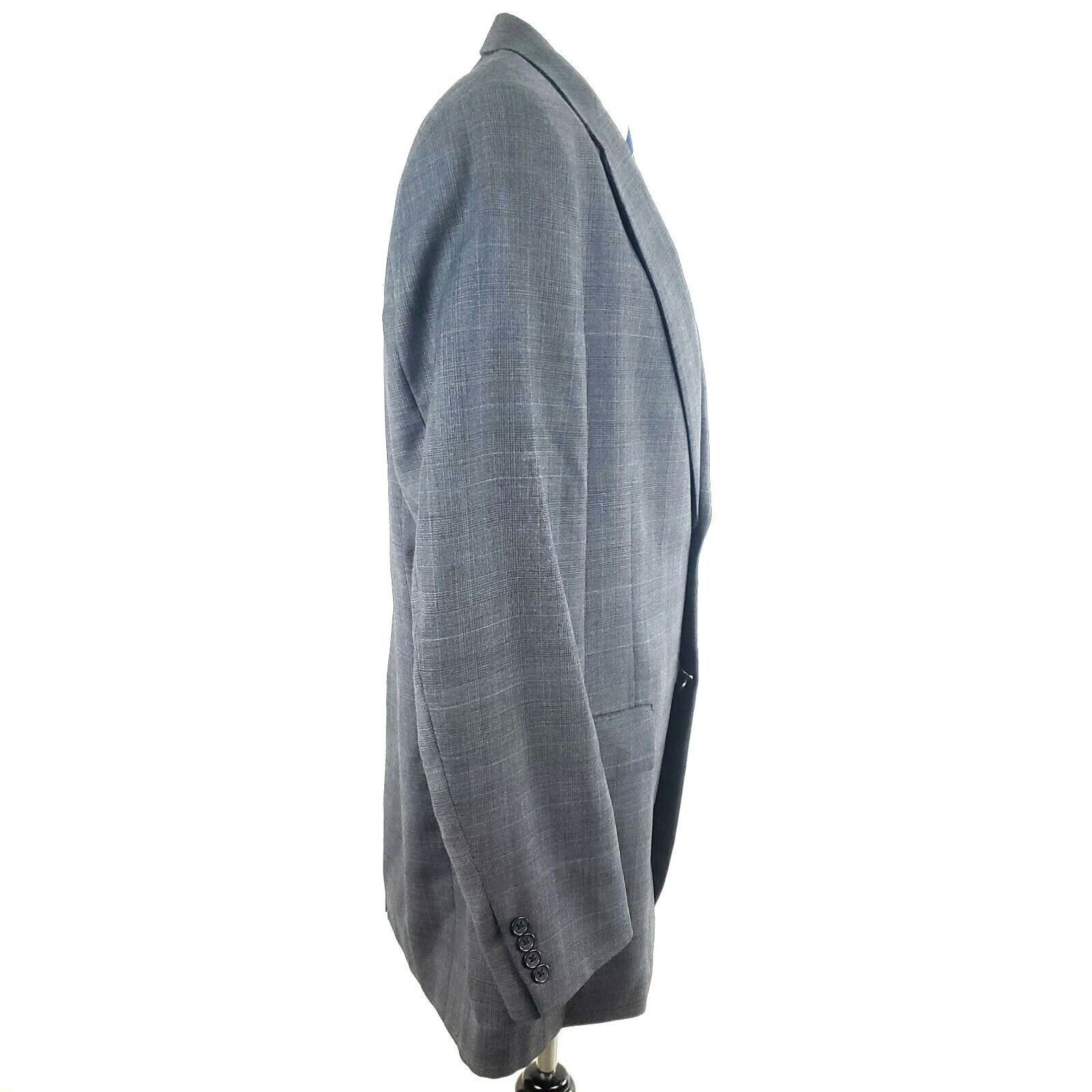 Hart Schaffner Marx Hart Schaffner Marx 44L 2 Button Glen Plaid Windowpane Wool Size 44L - 7 Thumbnail