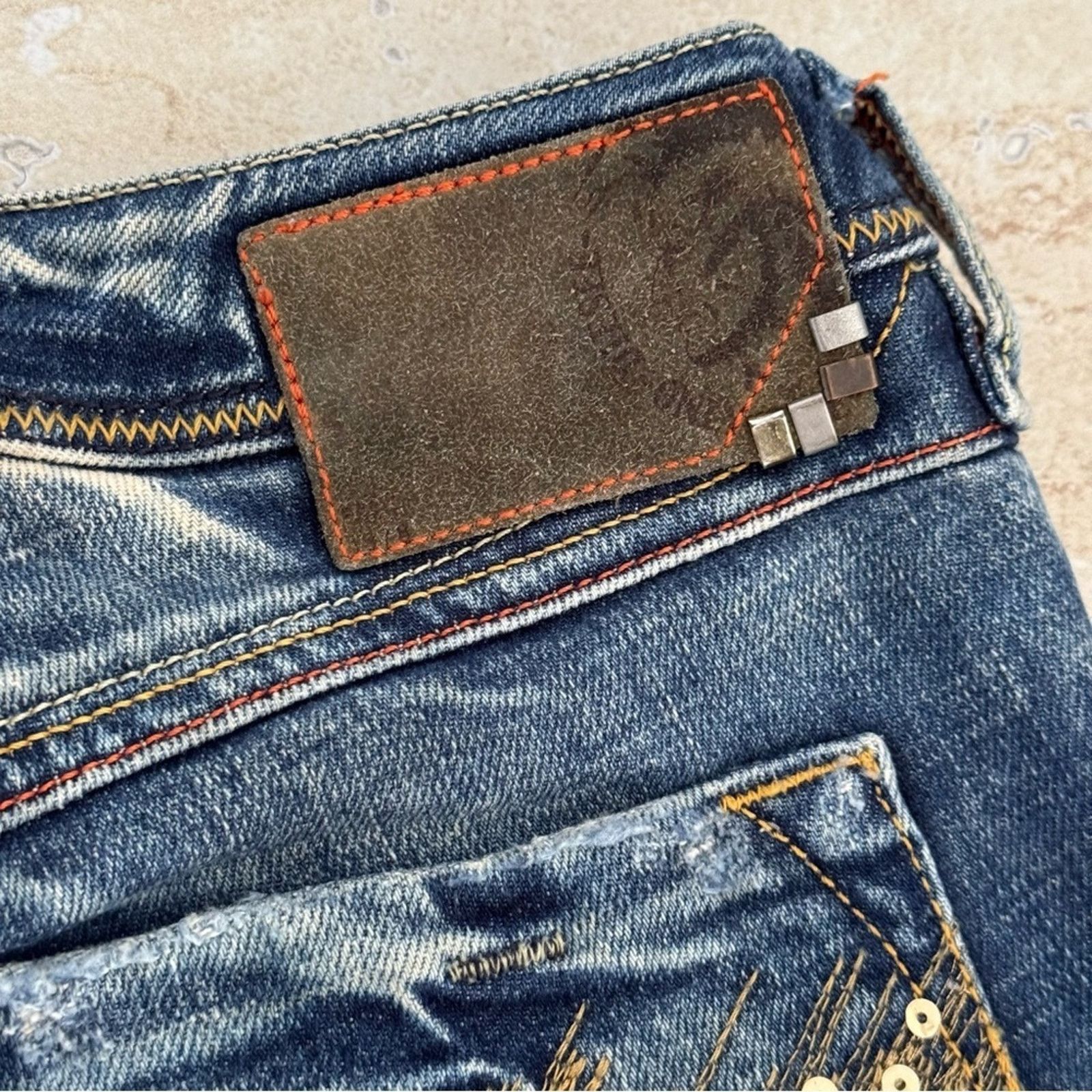 Diesel Diesel Lowky Jeans, Sequined Back Pockets, Size 26/32 Size 26" / US 2 / IT 38 - 12 Thumbnail