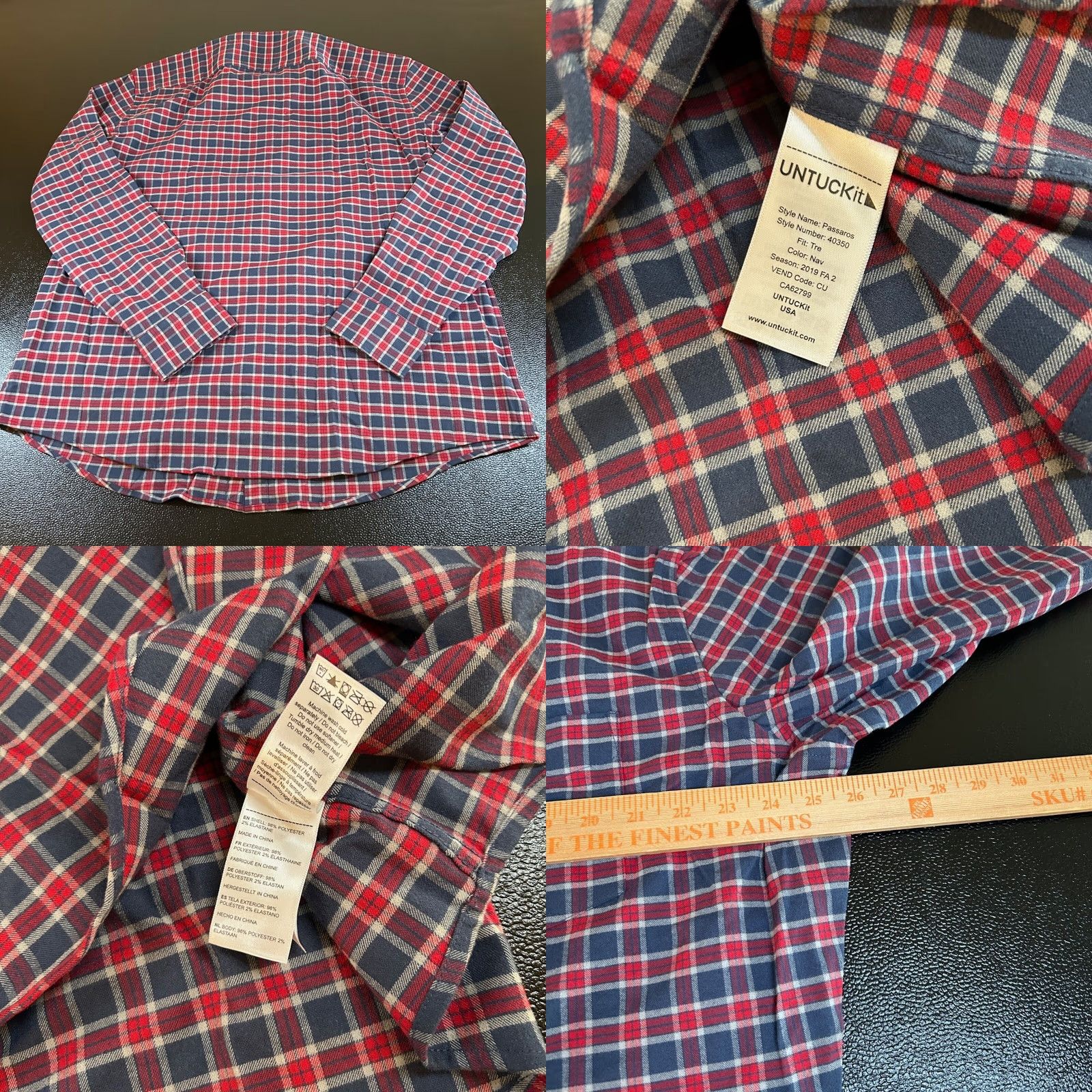 UNTUCKit UNTUCKit Flannel Shirt Plaid Long Sleeve Button Up Mens XXXXL Tall Red NWT Shirt Size US XXL / EU 58 / 5 - 8 Thumbnail